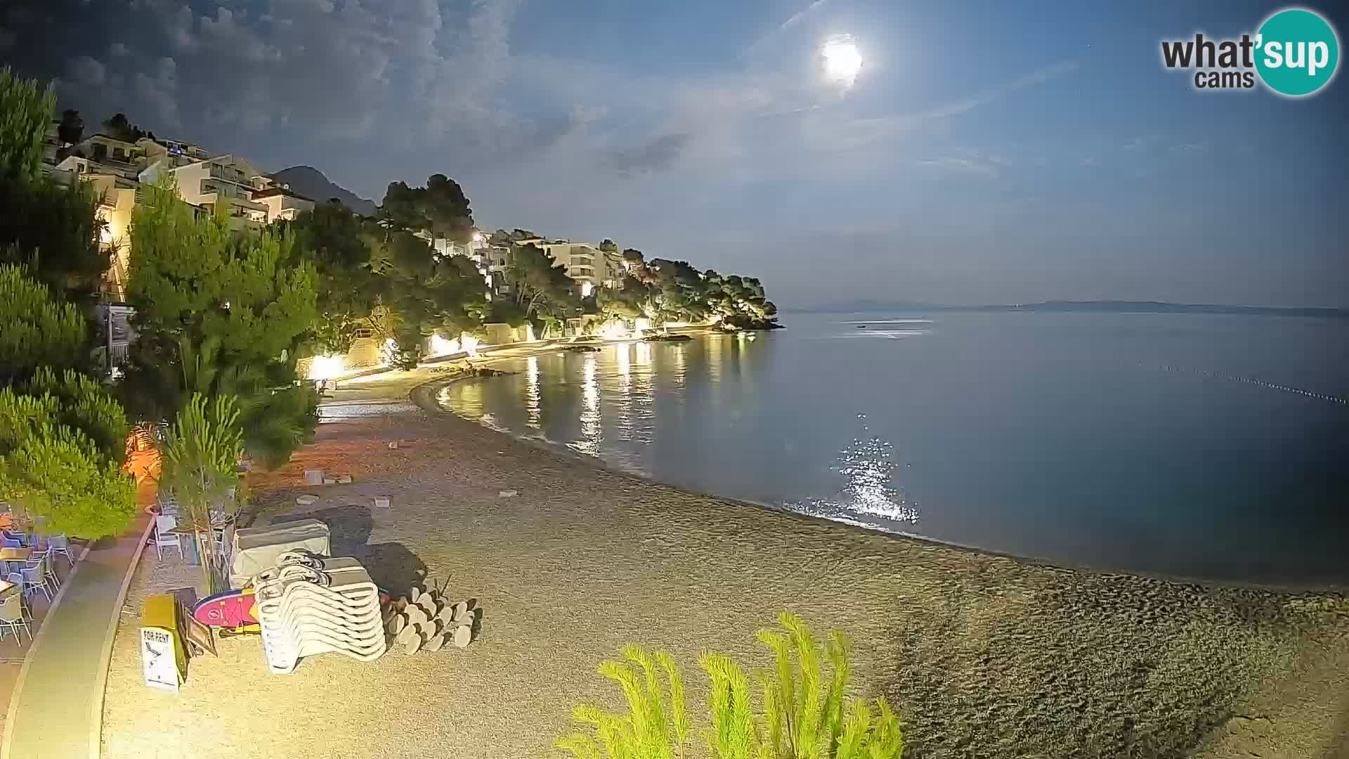Webcam Spiaggia Lučica Brela – Vista live sulla costa adriatica