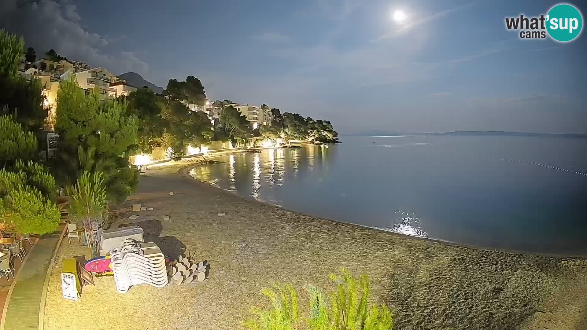 Webcam Plage Lučica Brela – Vue en direct sur la côte adriatique