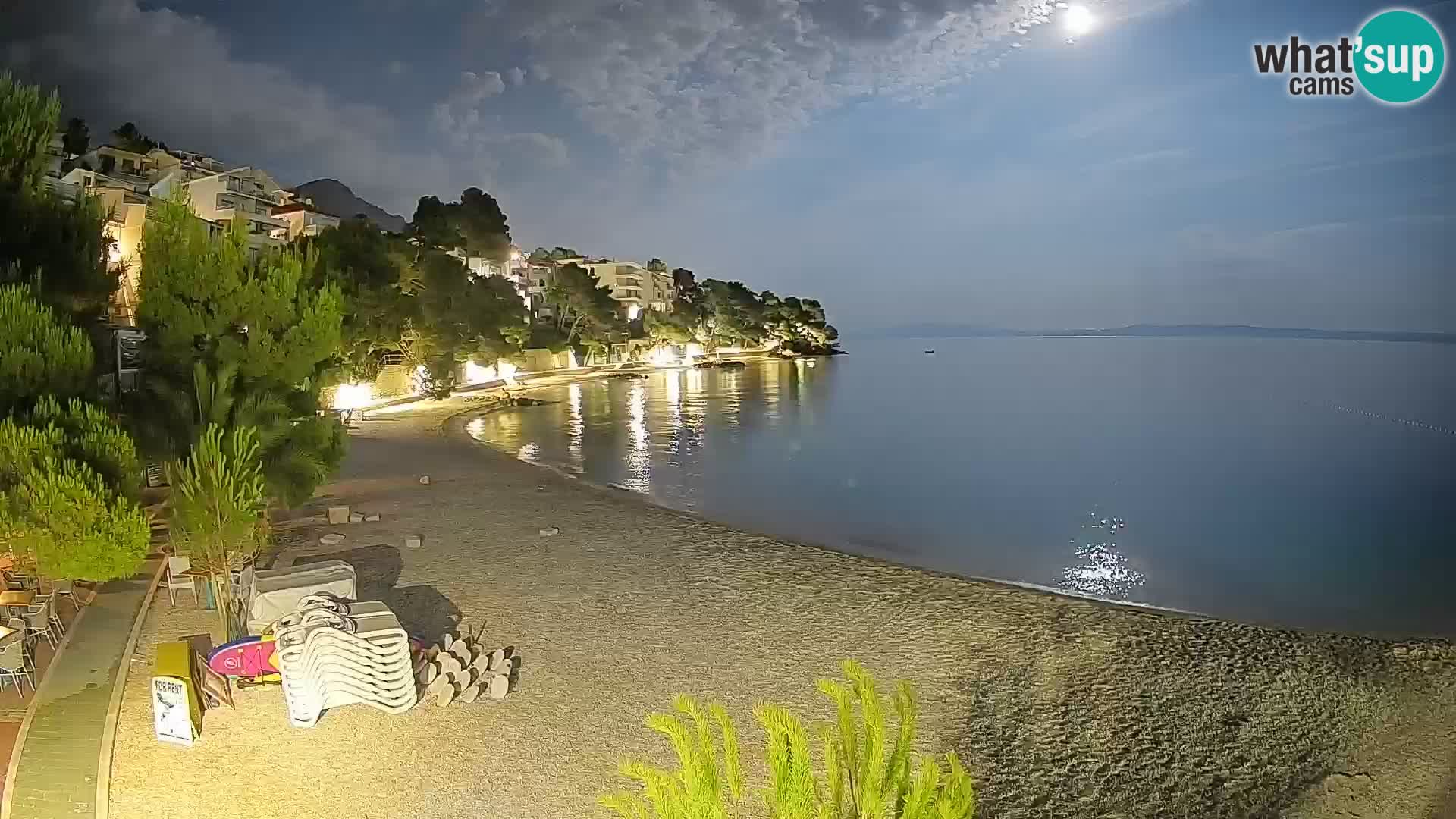 Webcam Plage Lučica Brela – Vue en direct sur la côte adriatique