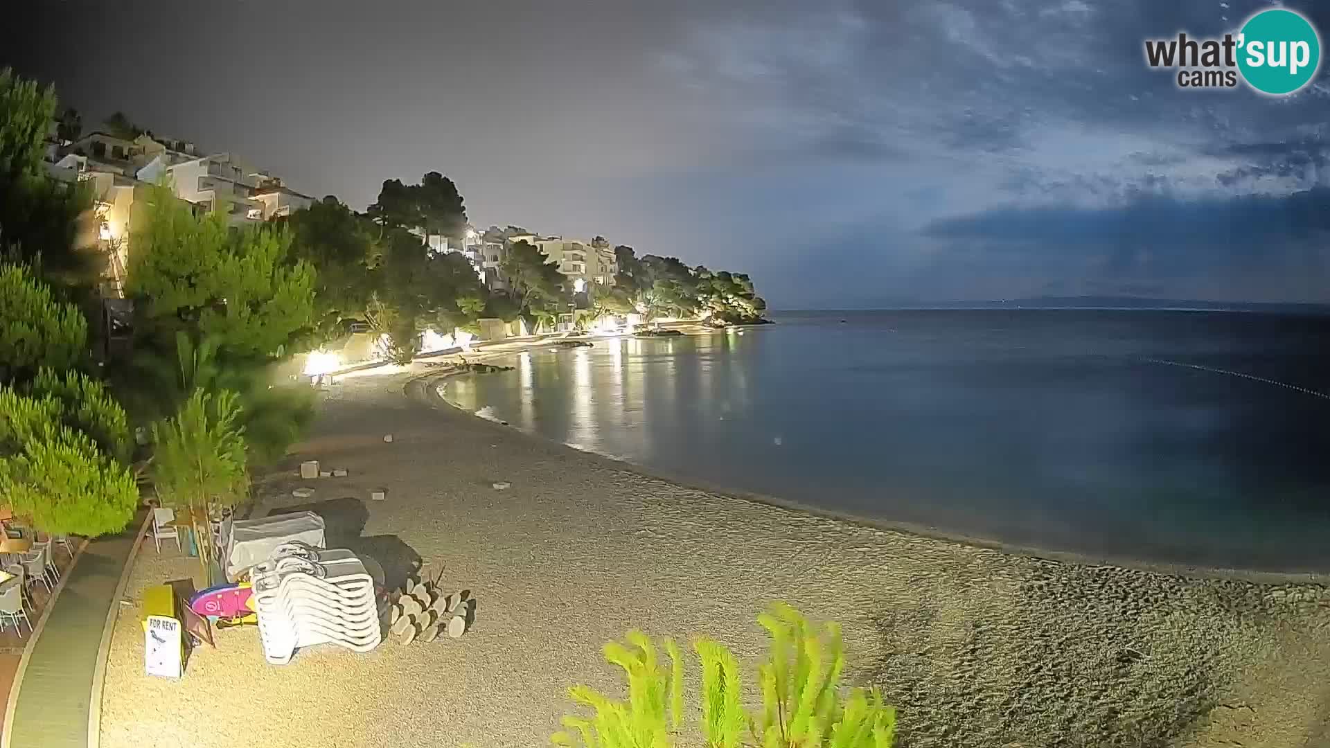 Webcam Plage Lučica Brela – Vue en direct sur la côte adriatique