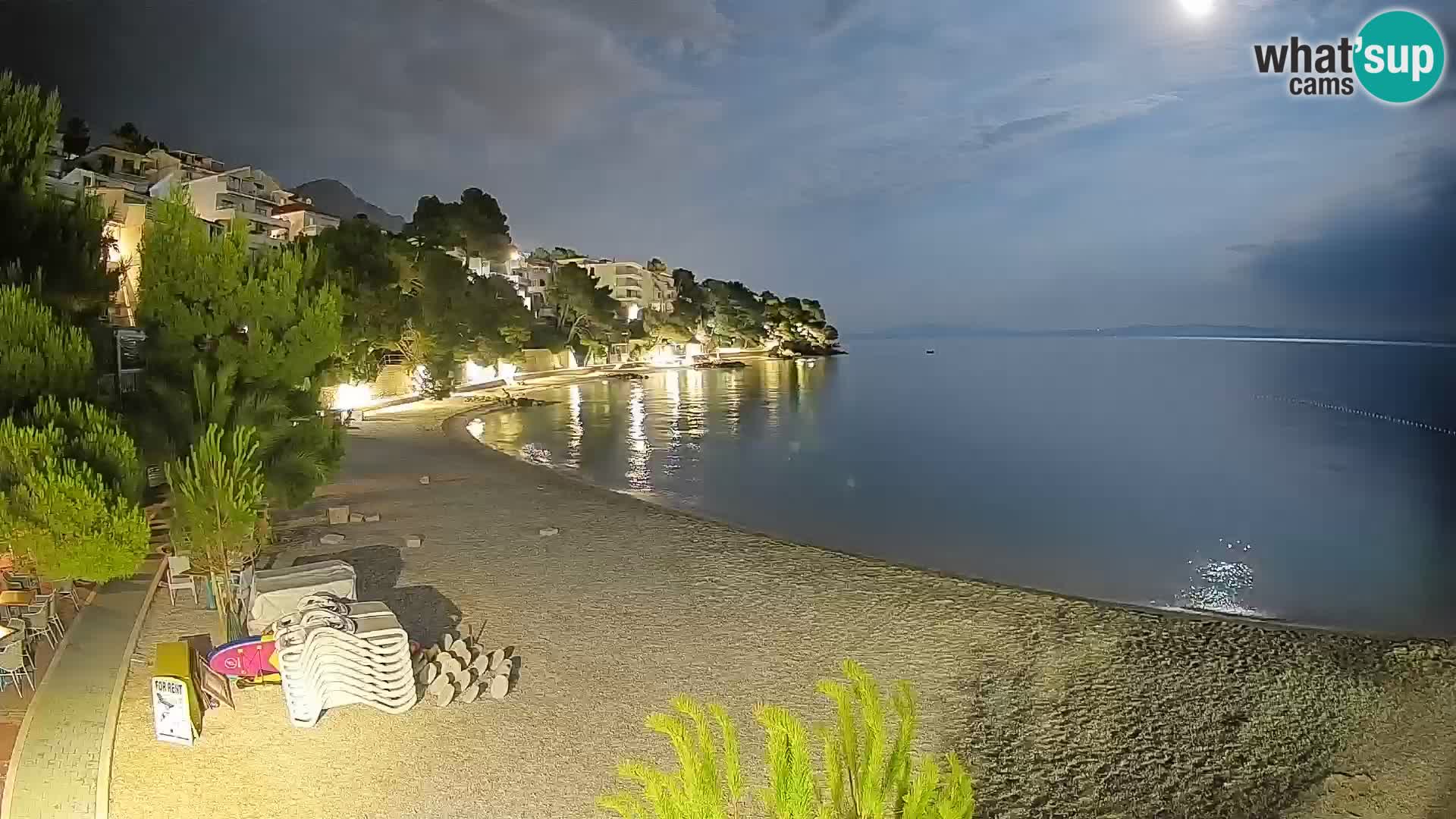 Webcam Spiaggia Lučica Brela – Vista live sulla costa adriatica