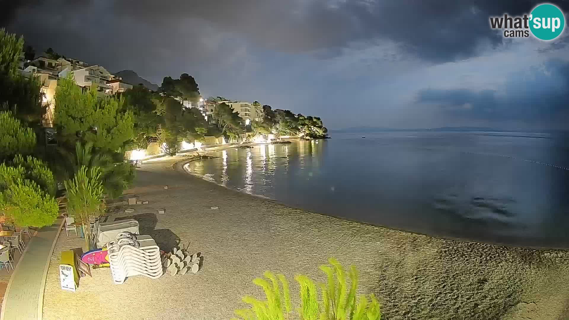 Webcam Plage Lučica Brela – Vue en direct sur la côte adriatique