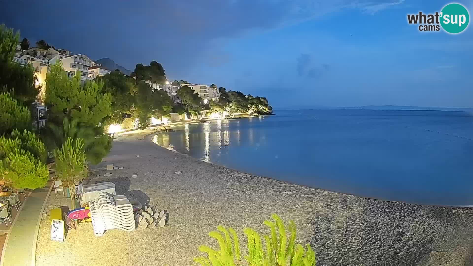 Webcam Spiaggia Lučica Brela – Vista live sulla costa adriatica