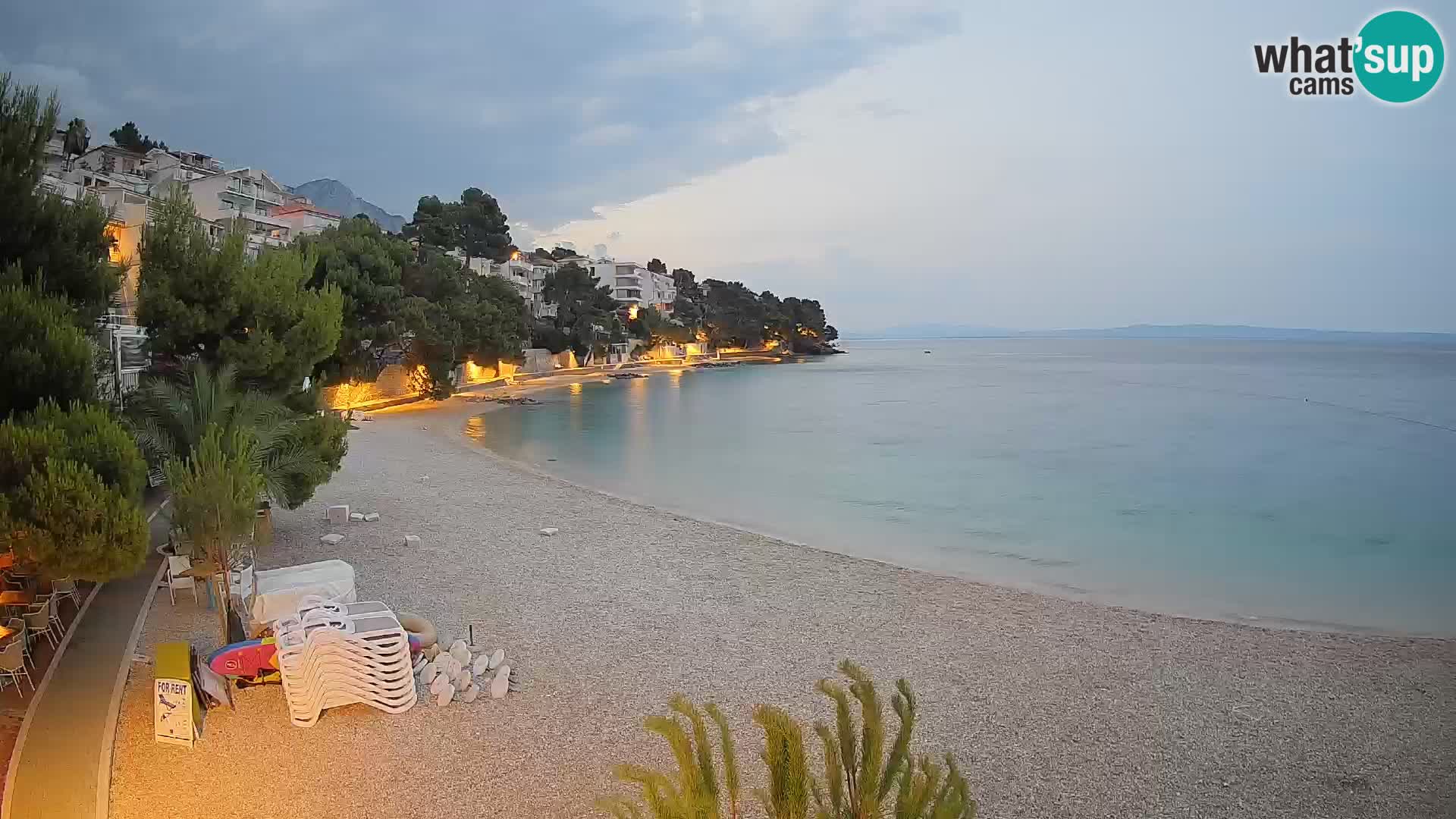 Webcam Spiaggia Lučica Brela – Vista live sulla costa adriatica