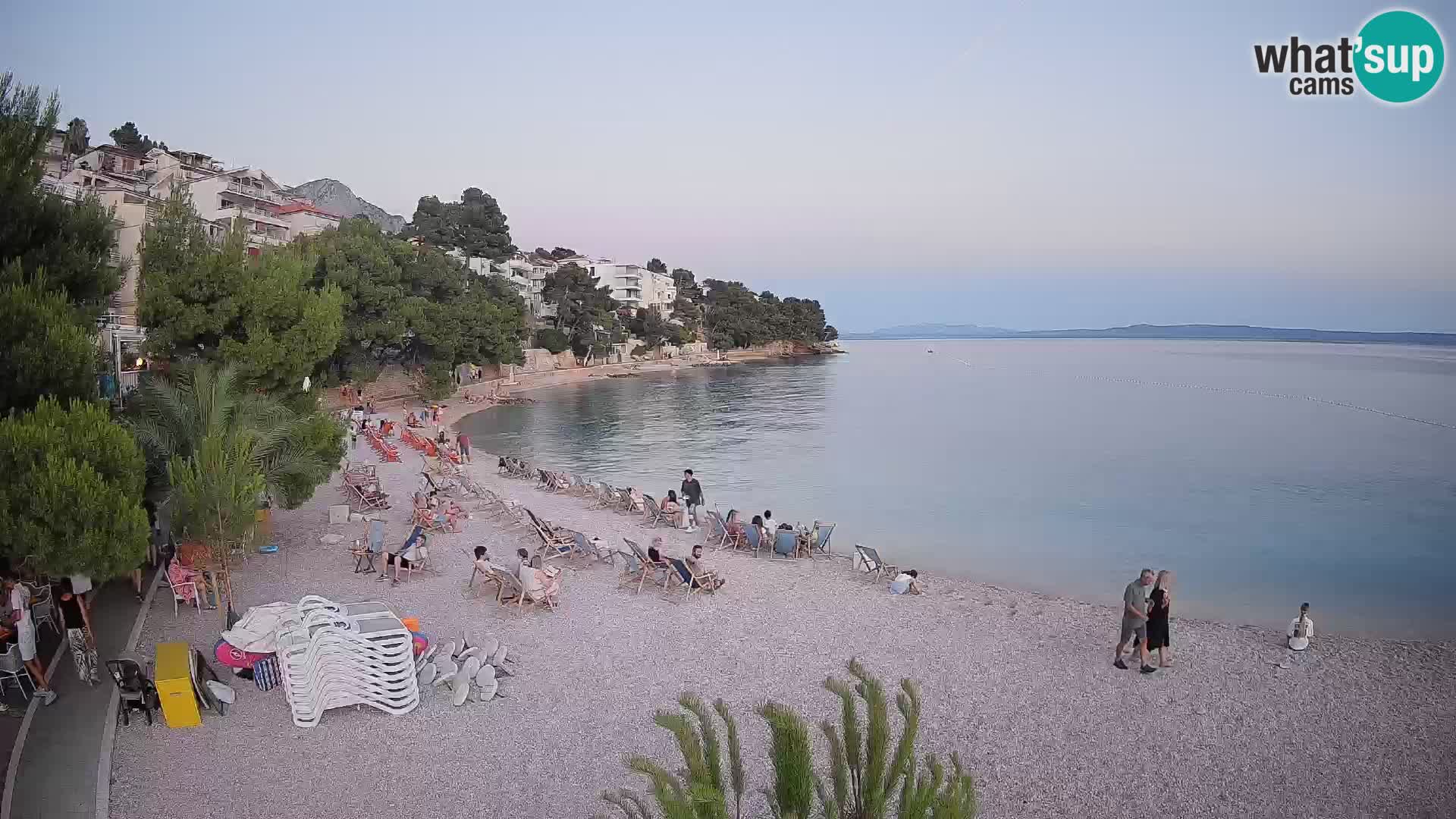 Webcam Lučica Strand Beach Brela – Liveblick von der Adriaküste