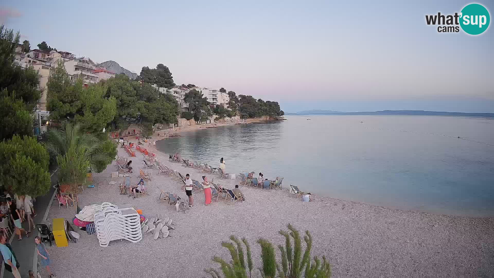 Webcam Lučica Strand Beach Brela – Liveblick von der Adriaküste