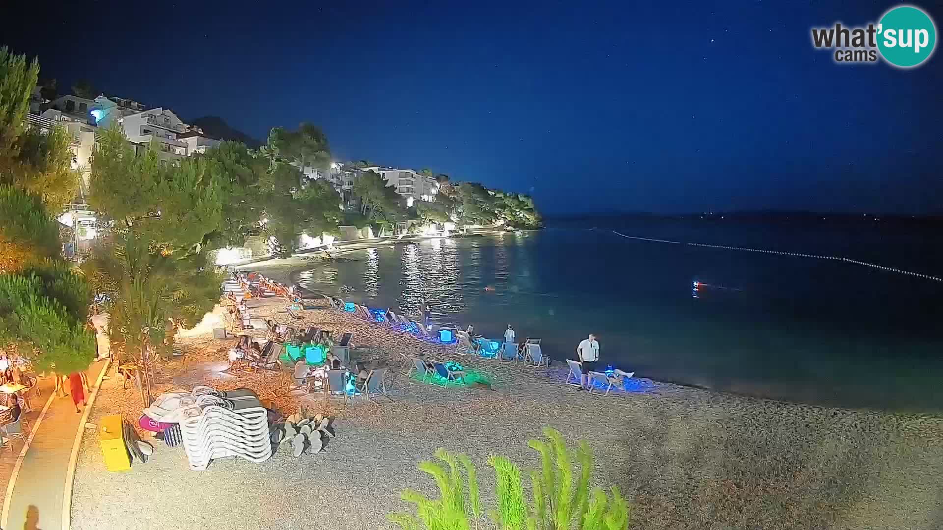 Webcam Lučica Strand Beach Brela – Liveblick von der Adriaküste