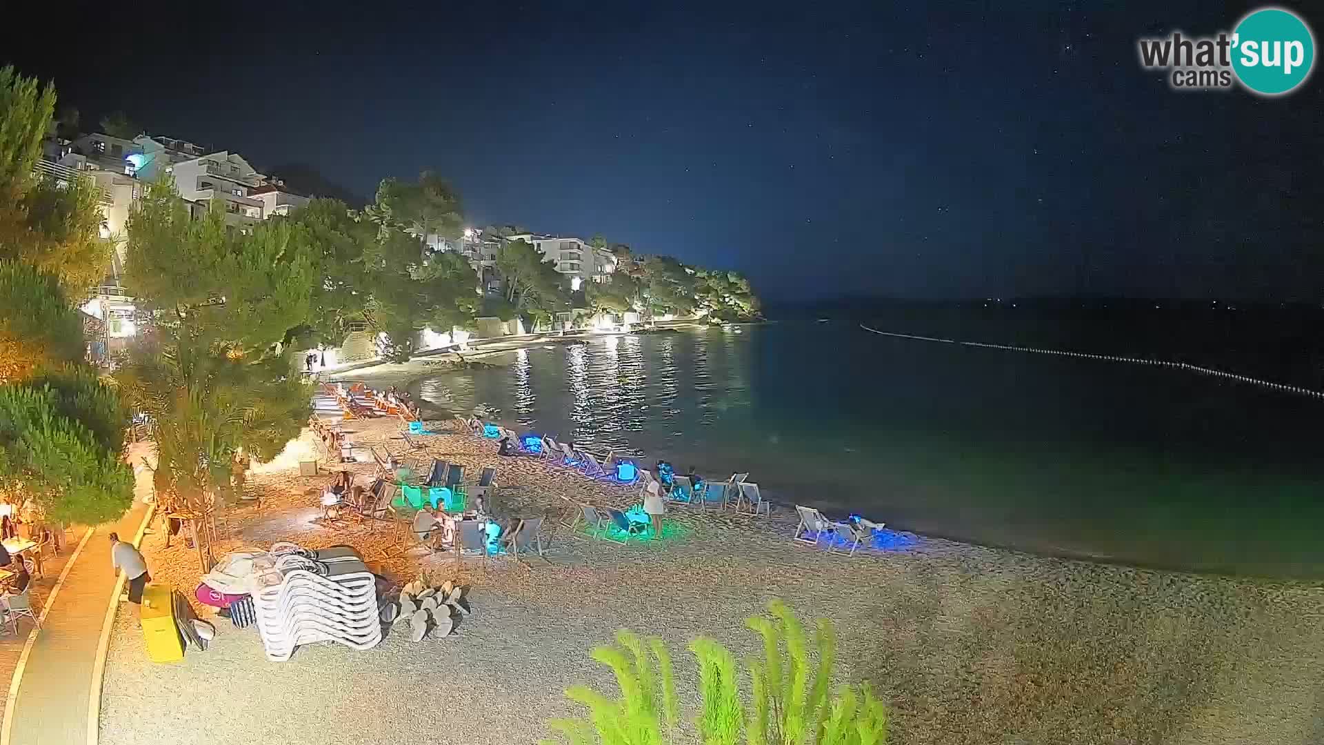 Webcam Lučica Strand Beach Brela – Liveblick von der Adriaküste