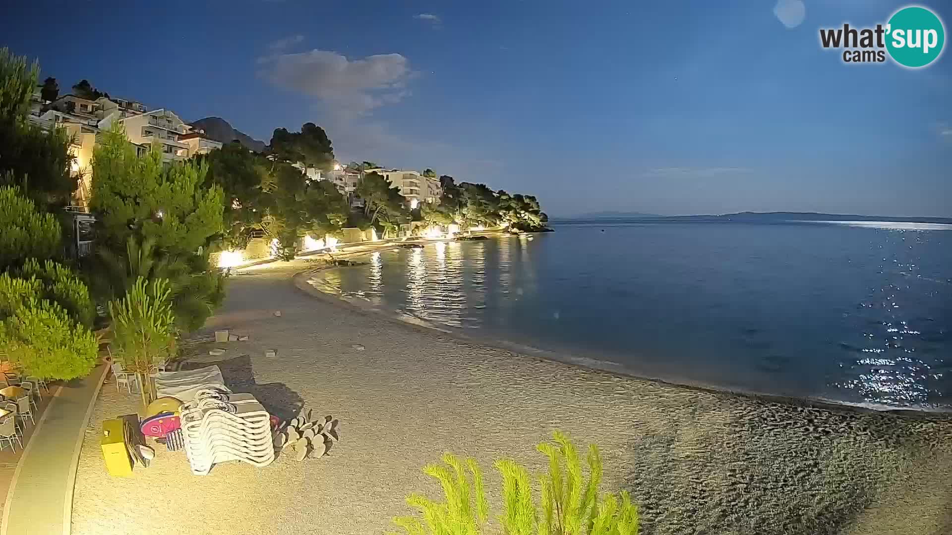Webcam Spiaggia Lučica Brela – Vista live sulla costa adriatica