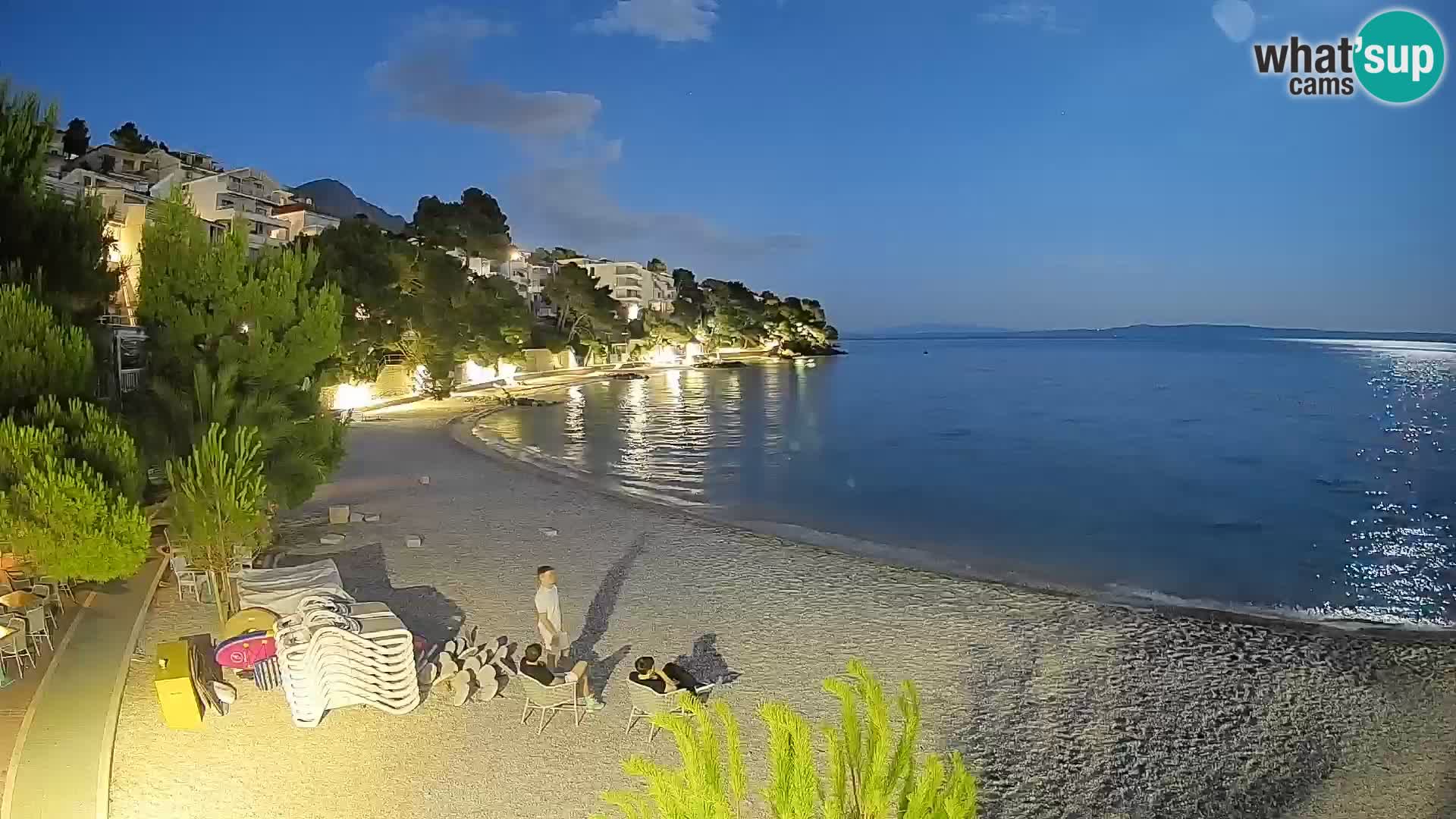 Web kamera Plaža Lučica Brela – Pogled uživo na jadransku obalu