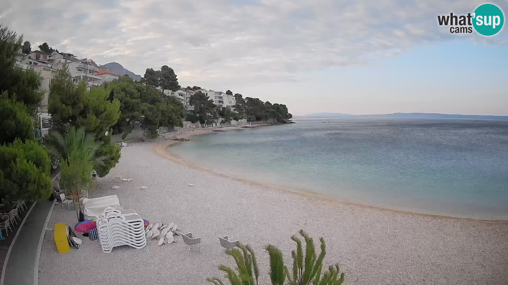 Webcam Plage Lučica Brela – Vue en direct sur la côte adriatique