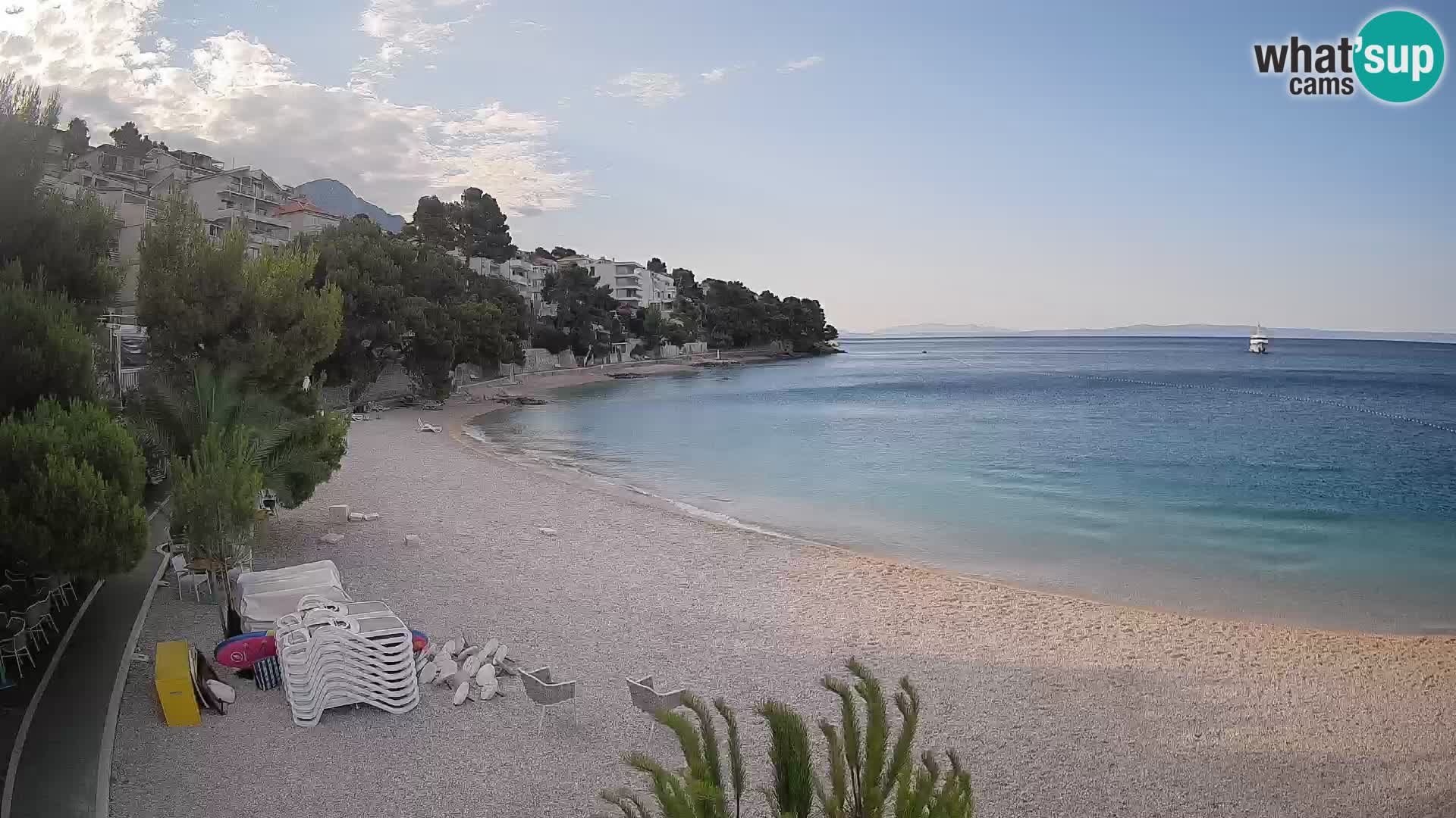 Webcam Plage Lučica Brela – Vue en direct sur la côte adriatique
