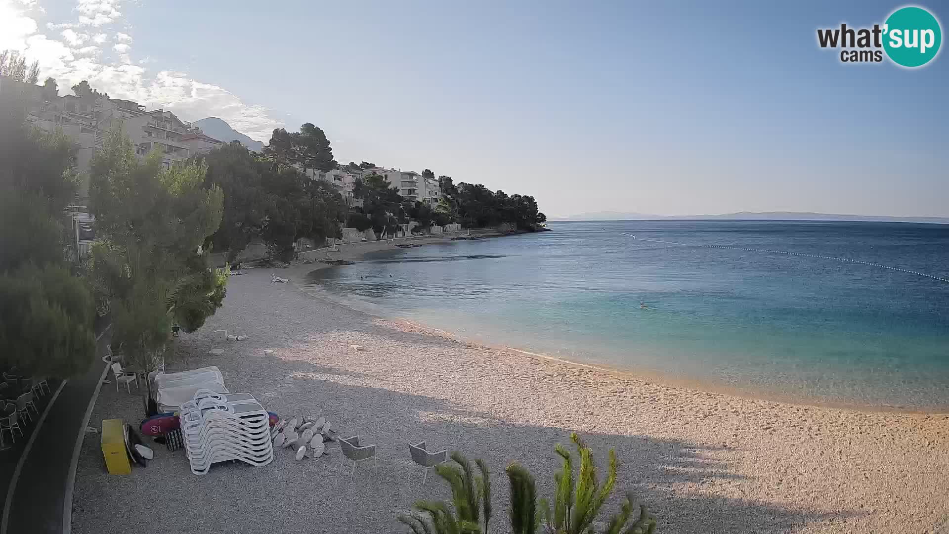 Webcam Plage Lučica Brela – Vue en direct sur la côte adriatique