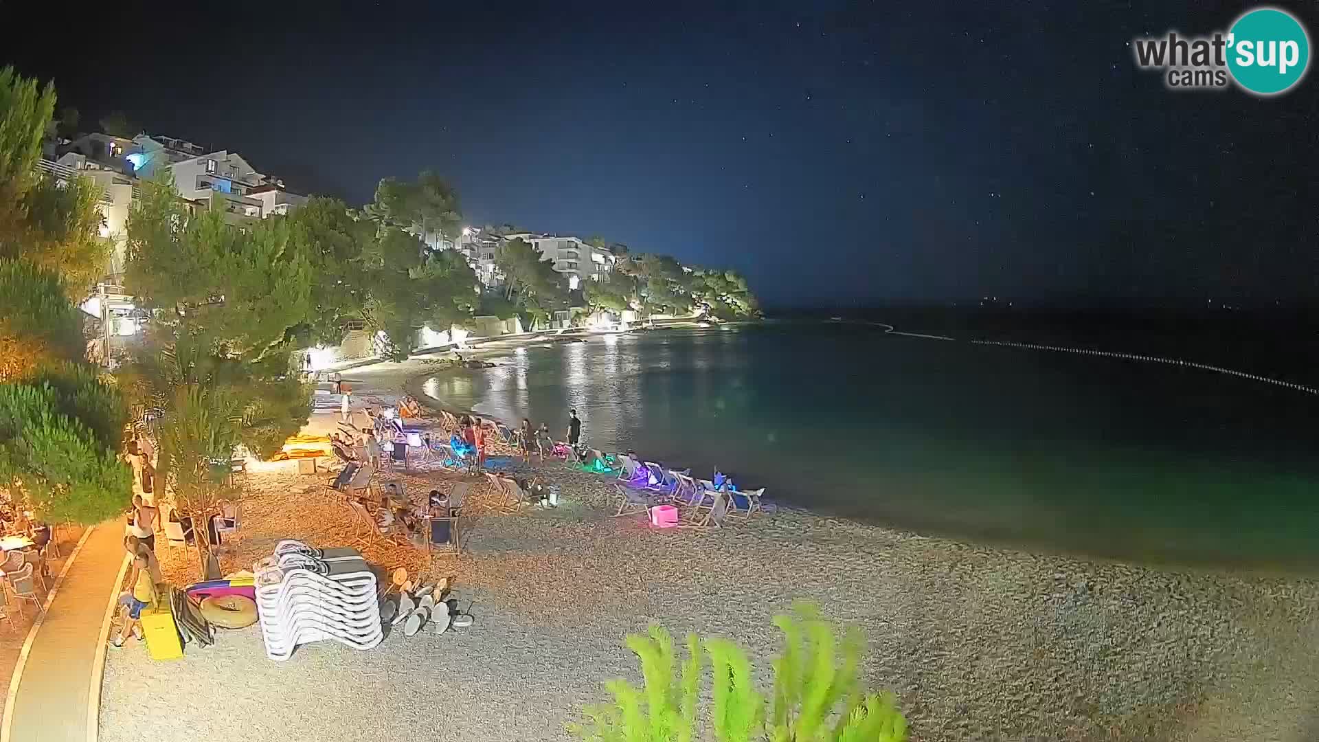 Webcam Lučica Strand Beach Brela – Liveblick von der Adriaküste