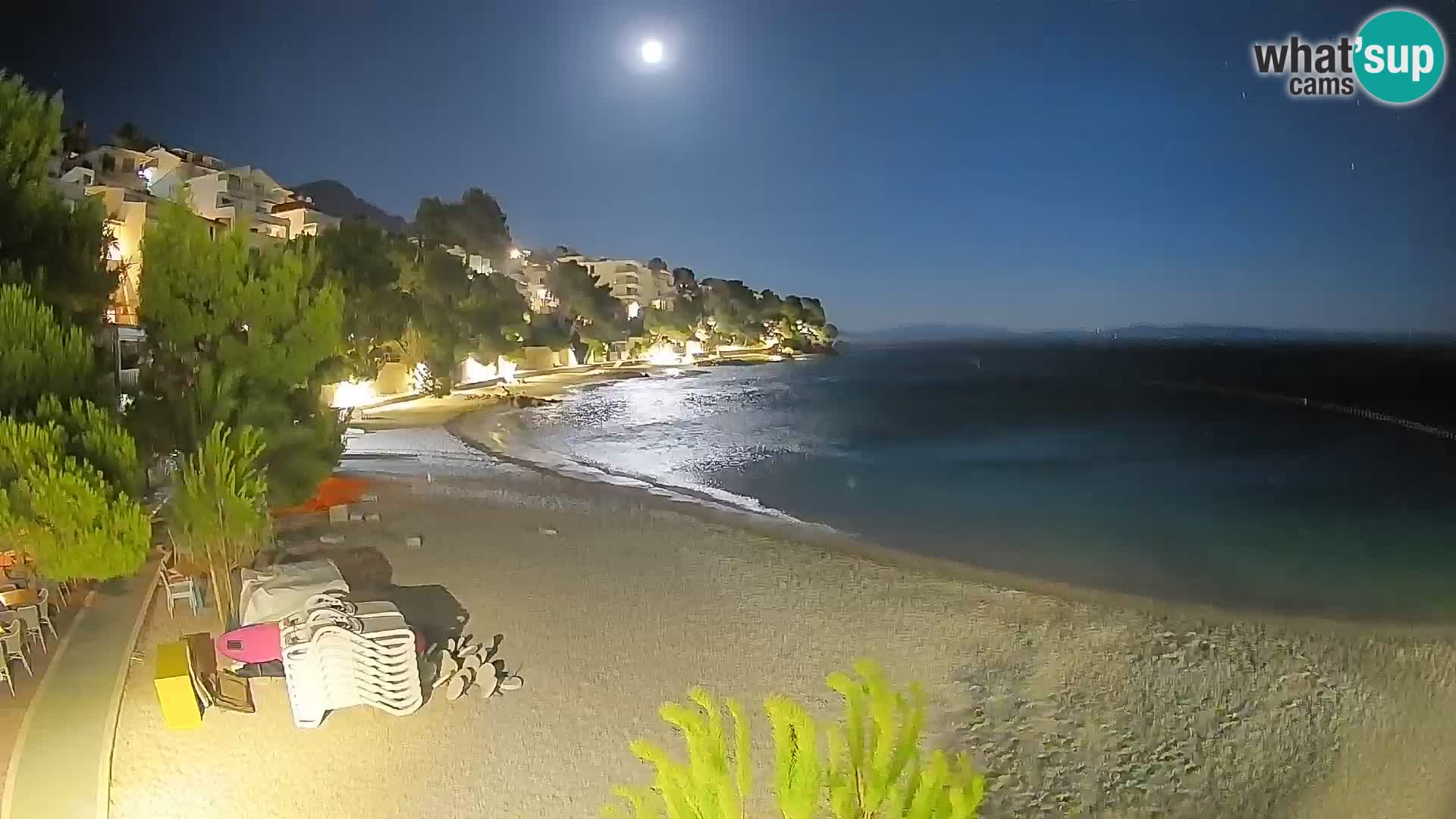 Web kamera Plaža Lučica Brela – Pogled uživo na jadransku obalu