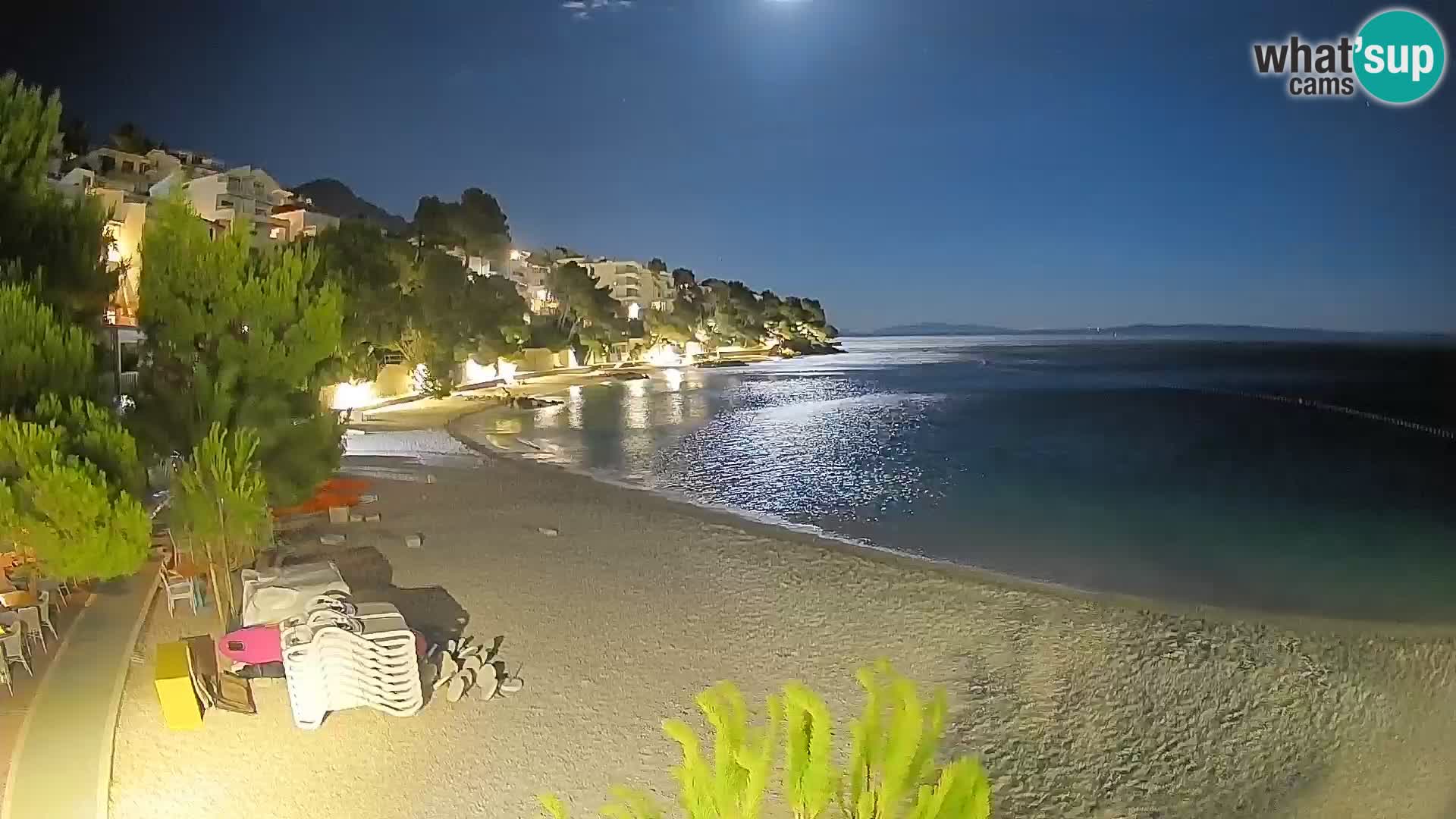 Spletna kamera Plaža Lučica Brela – Pogled v živo na Jadransko obalo