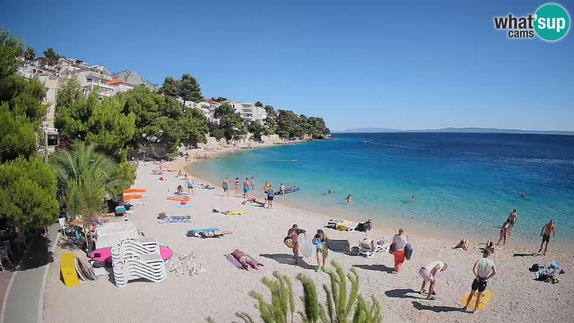Webcam Playa Lučica Brela – Vista en directo de la costa adriática
