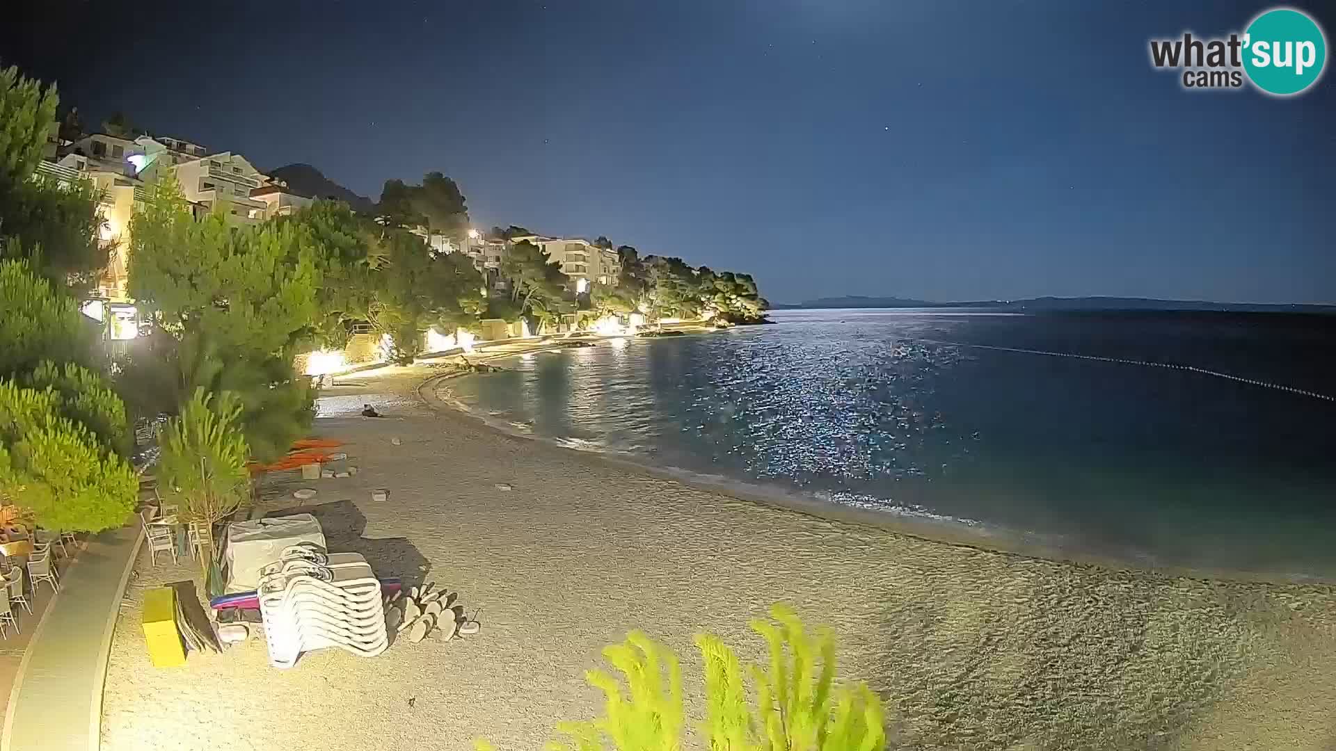 Spletna kamera Plaža Lučica Brela – Pogled v živo na Jadransko obalo