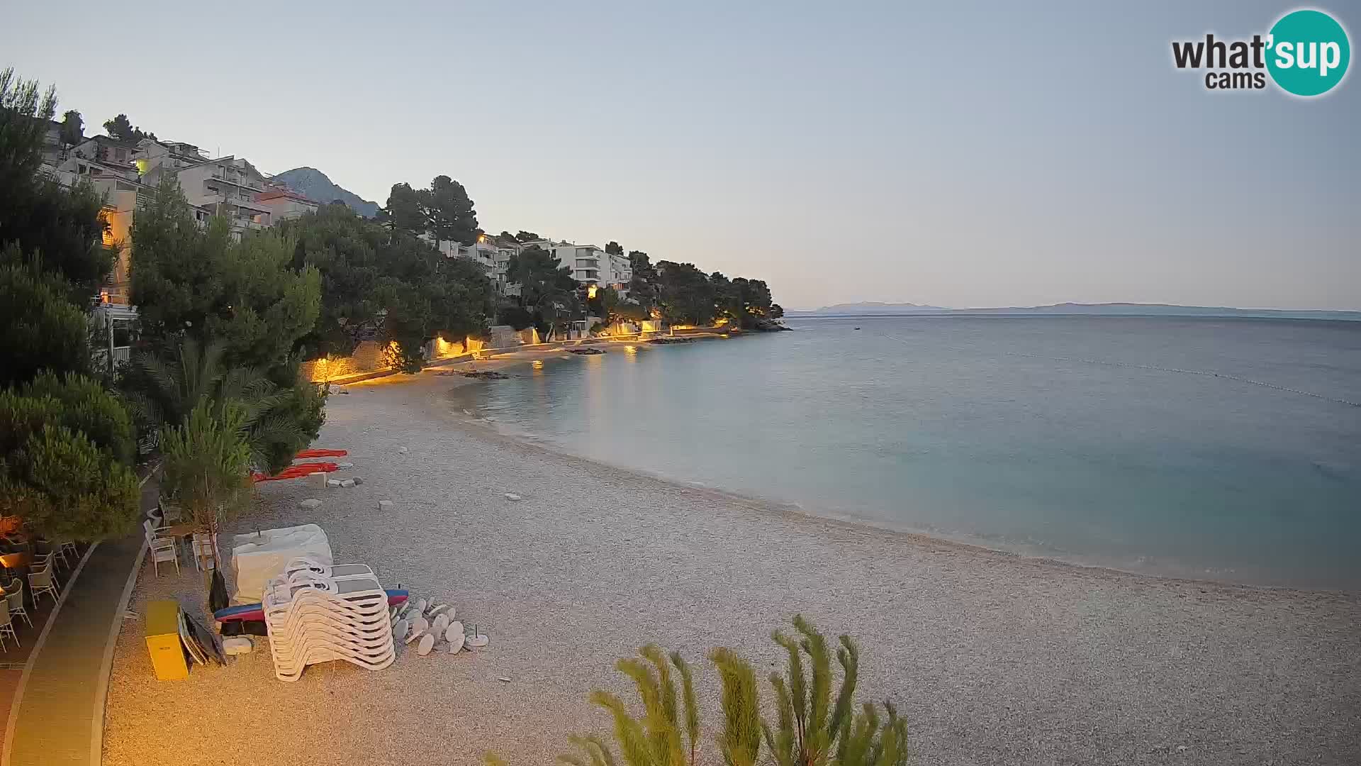 Webcam Playa Lučica Brela – Vista en directo de la costa adriática