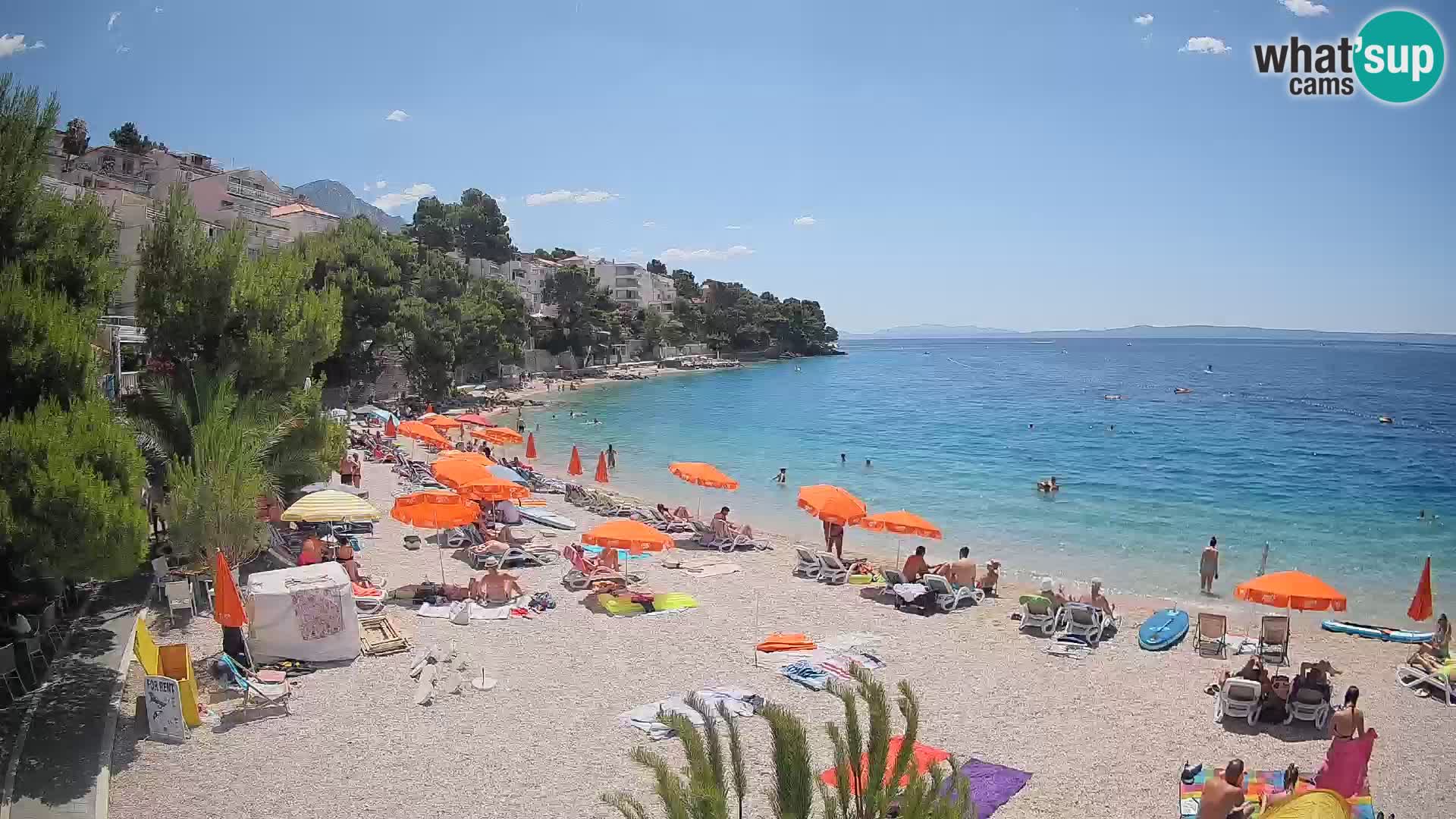 Webcam Spiaggia Lučica Brela – Vista live sulla costa adriatica