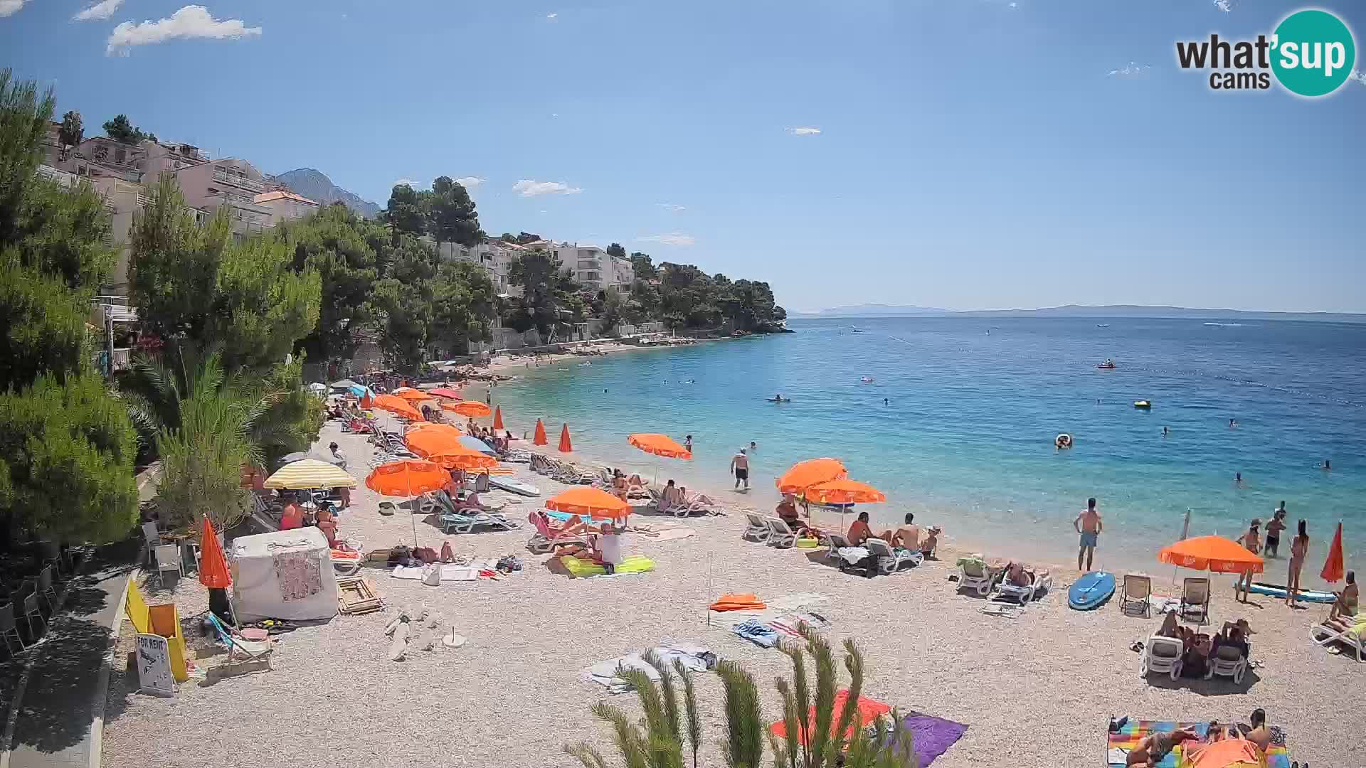 Webcam Spiaggia Lučica Brela – Vista live sulla costa adriatica