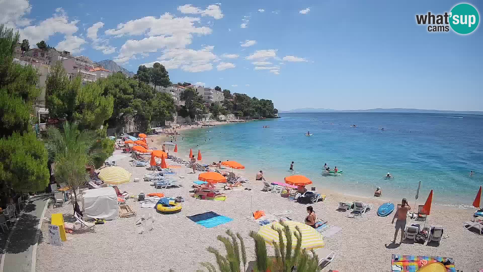 Webcam Plage Lučica Brela – Vue en direct sur la côte adriatique