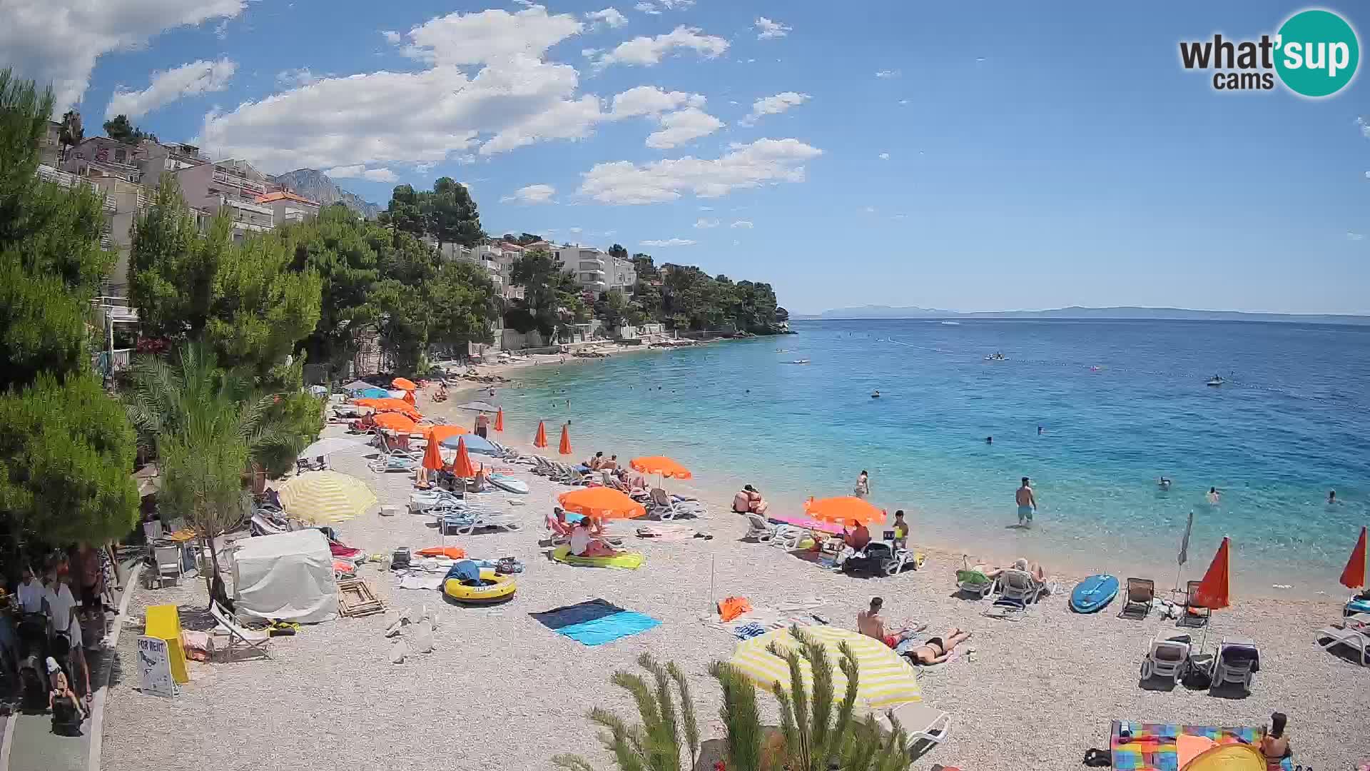 Webcam Playa Lučica Brela – Vista en directo de la costa adriática