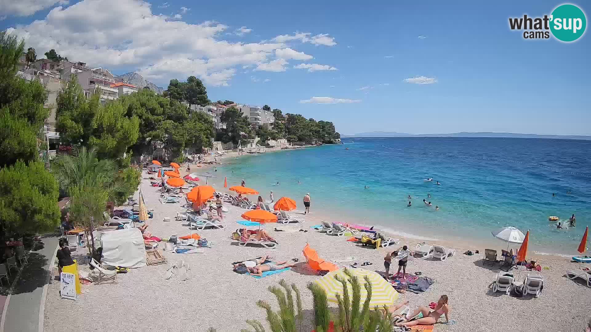 Webcam Plage Lučica Brela – Vue en direct sur la côte adriatique