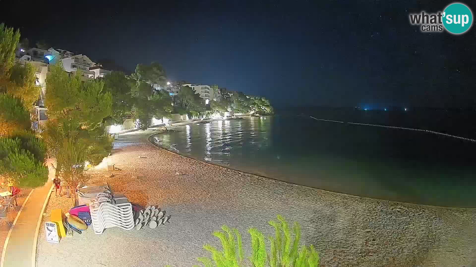 Webcam Plage Lučica Brela – Vue en direct sur la côte adriatique
