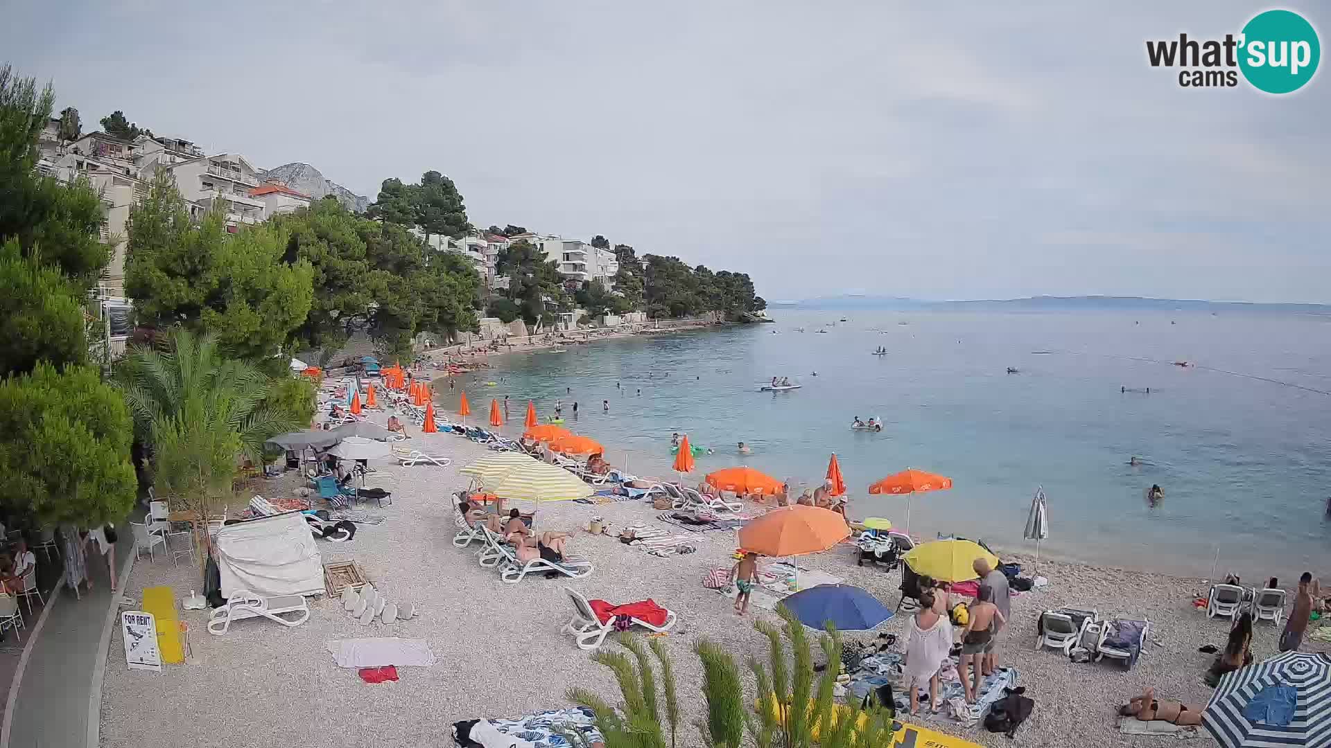 Webcam Lučica Strand Beach Brela – Liveblick von der Adriaküste