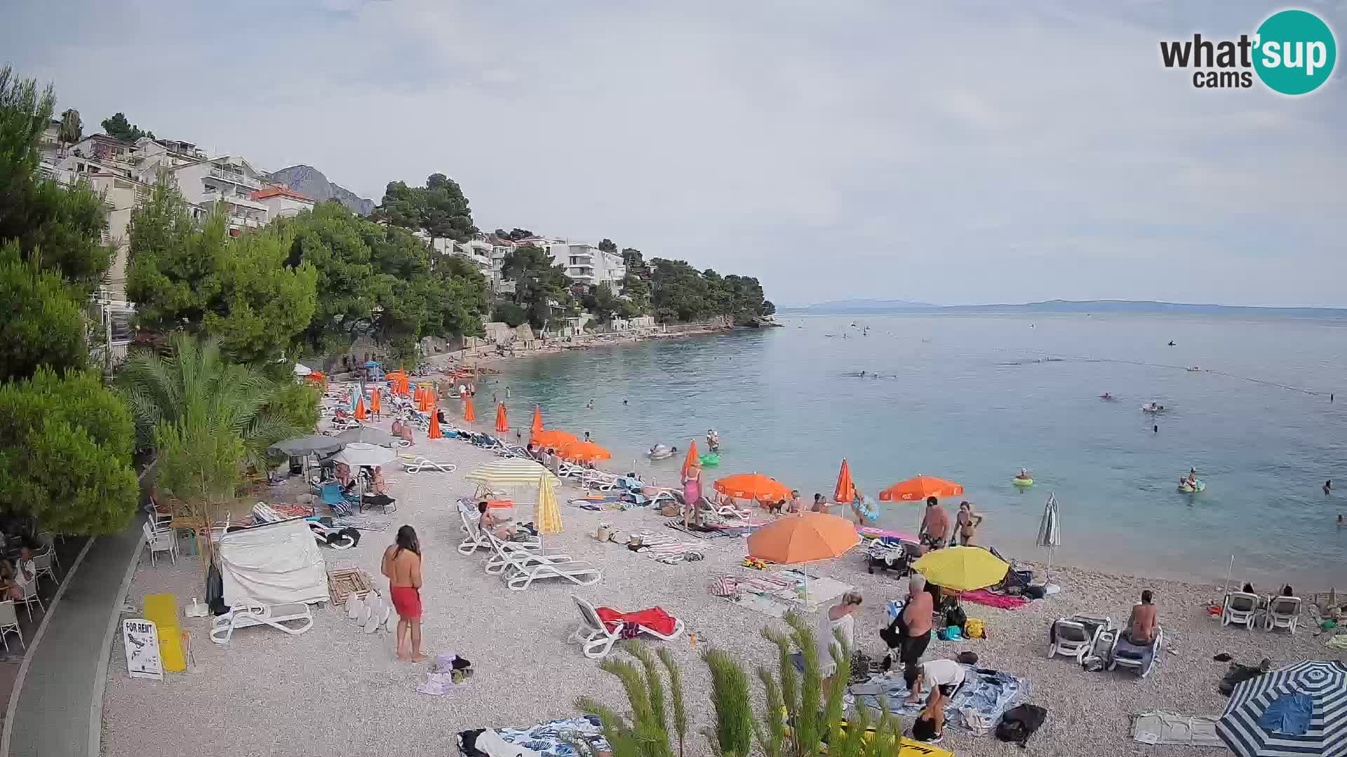 Webcam Spiaggia Lučica Brela – Vista live sulla costa adriatica