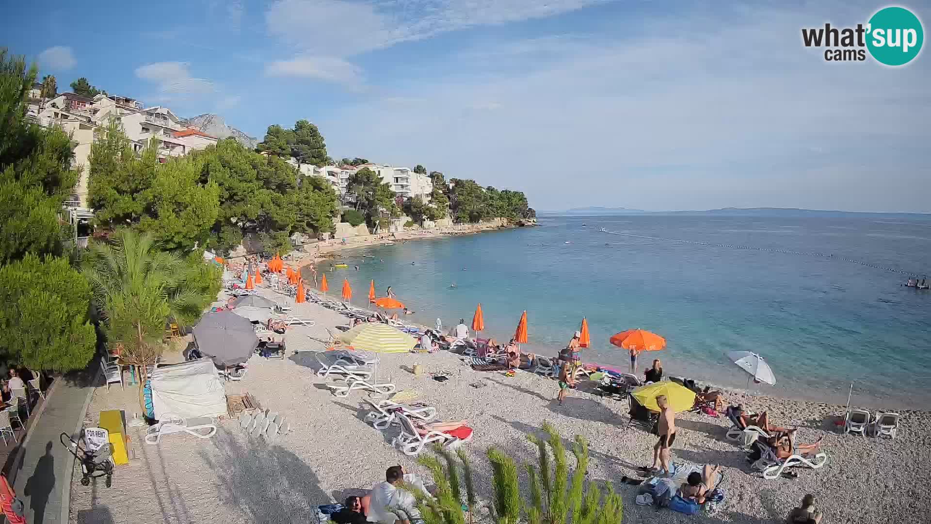 Webcam Lučica Strand Beach Brela – Liveblick von der Adriaküste