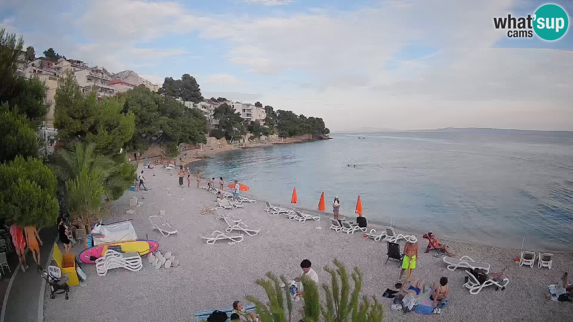 Webcam Plage Lučica Brela – Vue en direct sur la côte adriatique