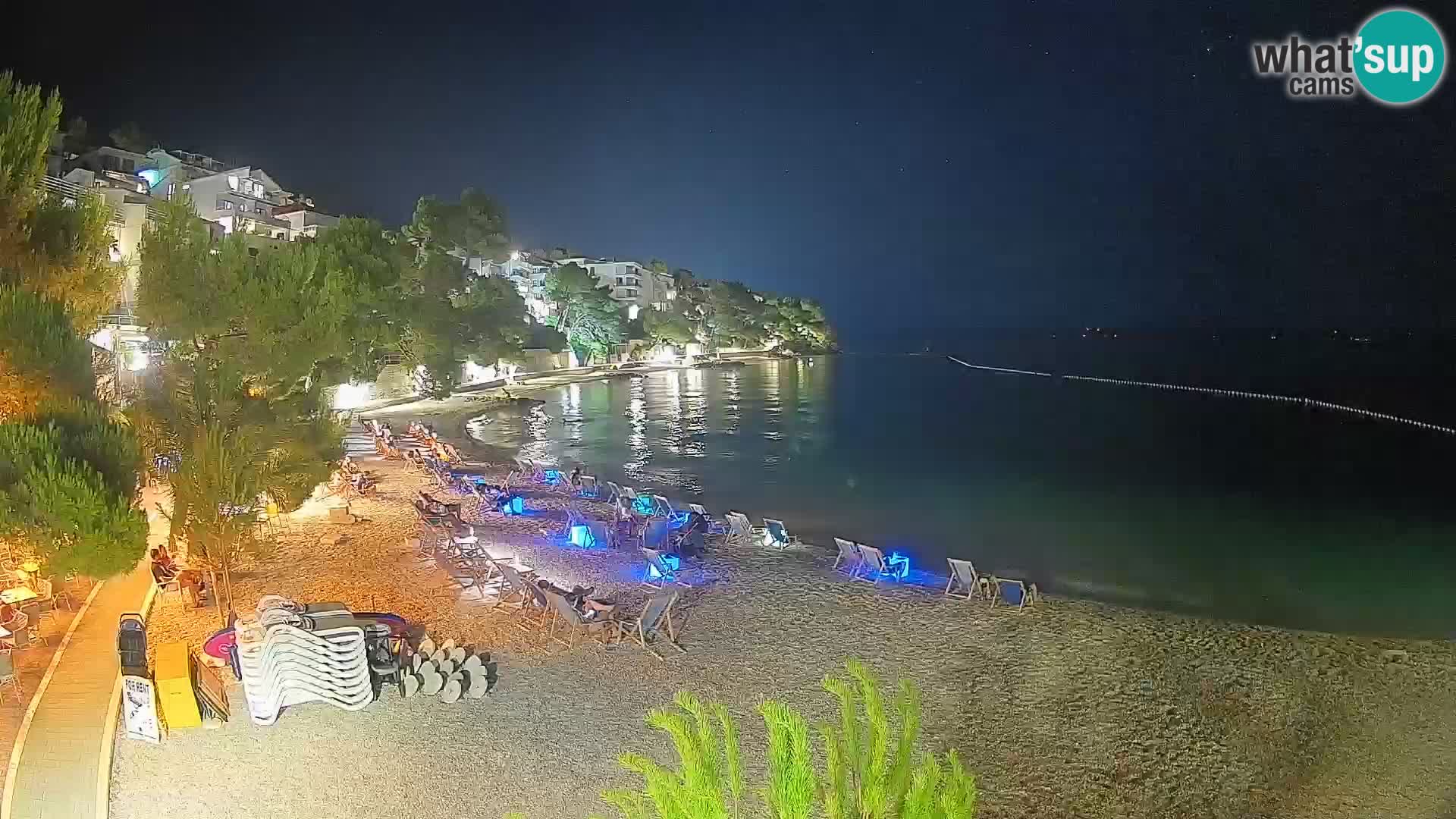 Webcam Lučica Strand Beach Brela – Liveblick von der Adriaküste