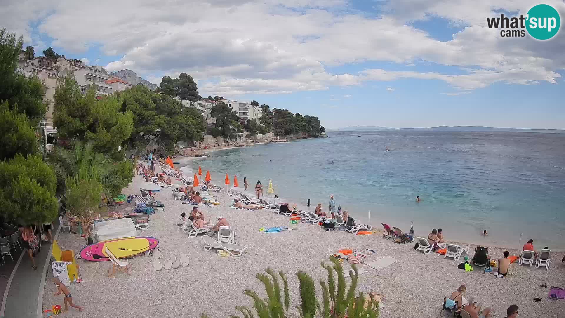 Webcam Lučica Strand Beach Brela – Liveblick von der Adriaküste