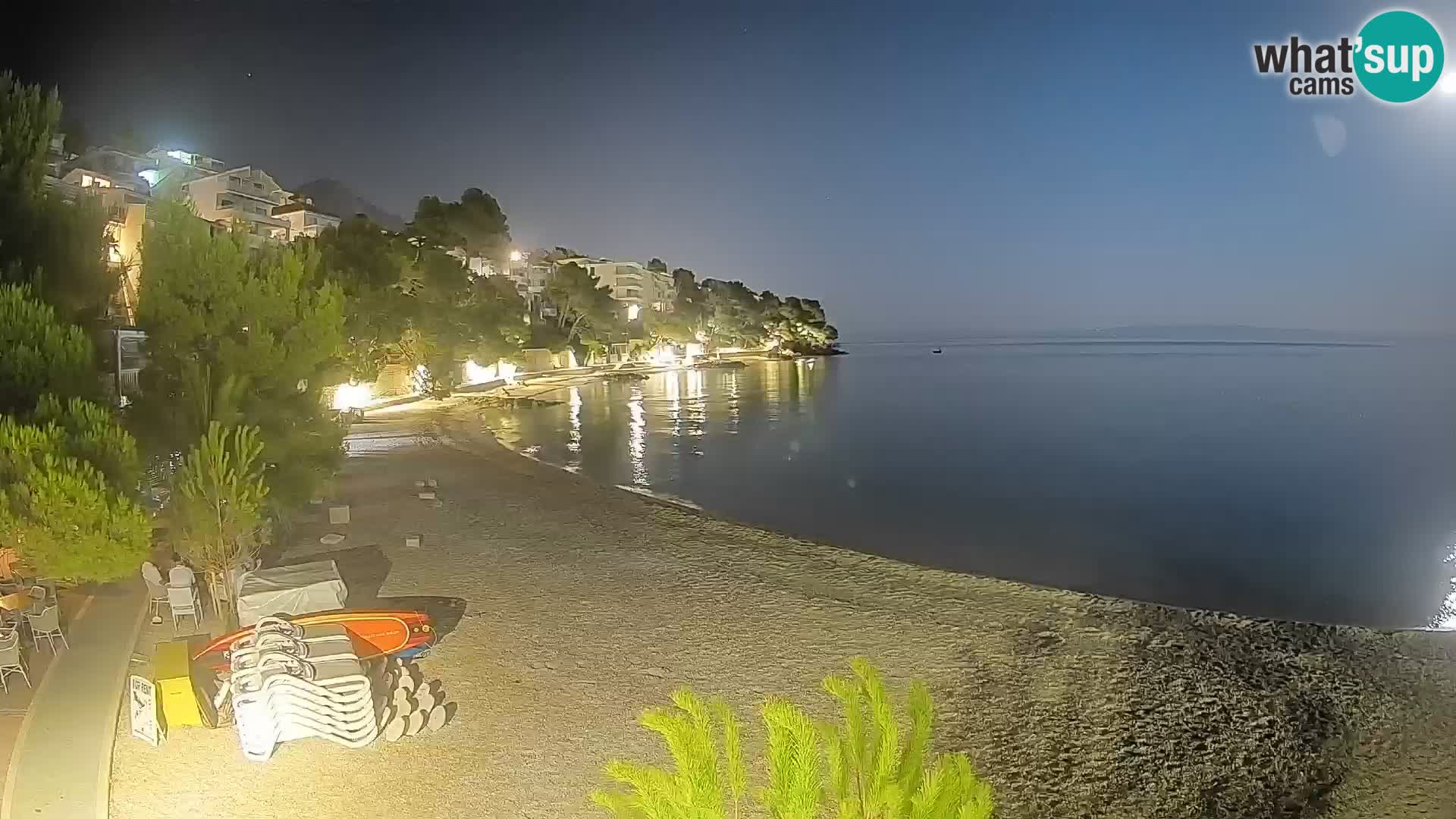 Web kamera Plaža Lučica Brela – Pogled uživo na jadransku obalu