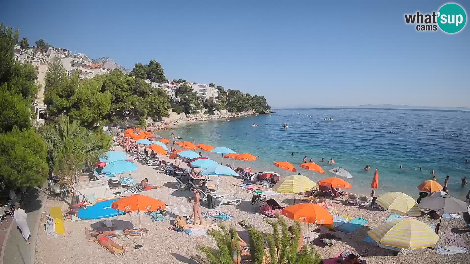 Webcam Lučica Strand Beach Brela – Liveblick von der Adriaküste
