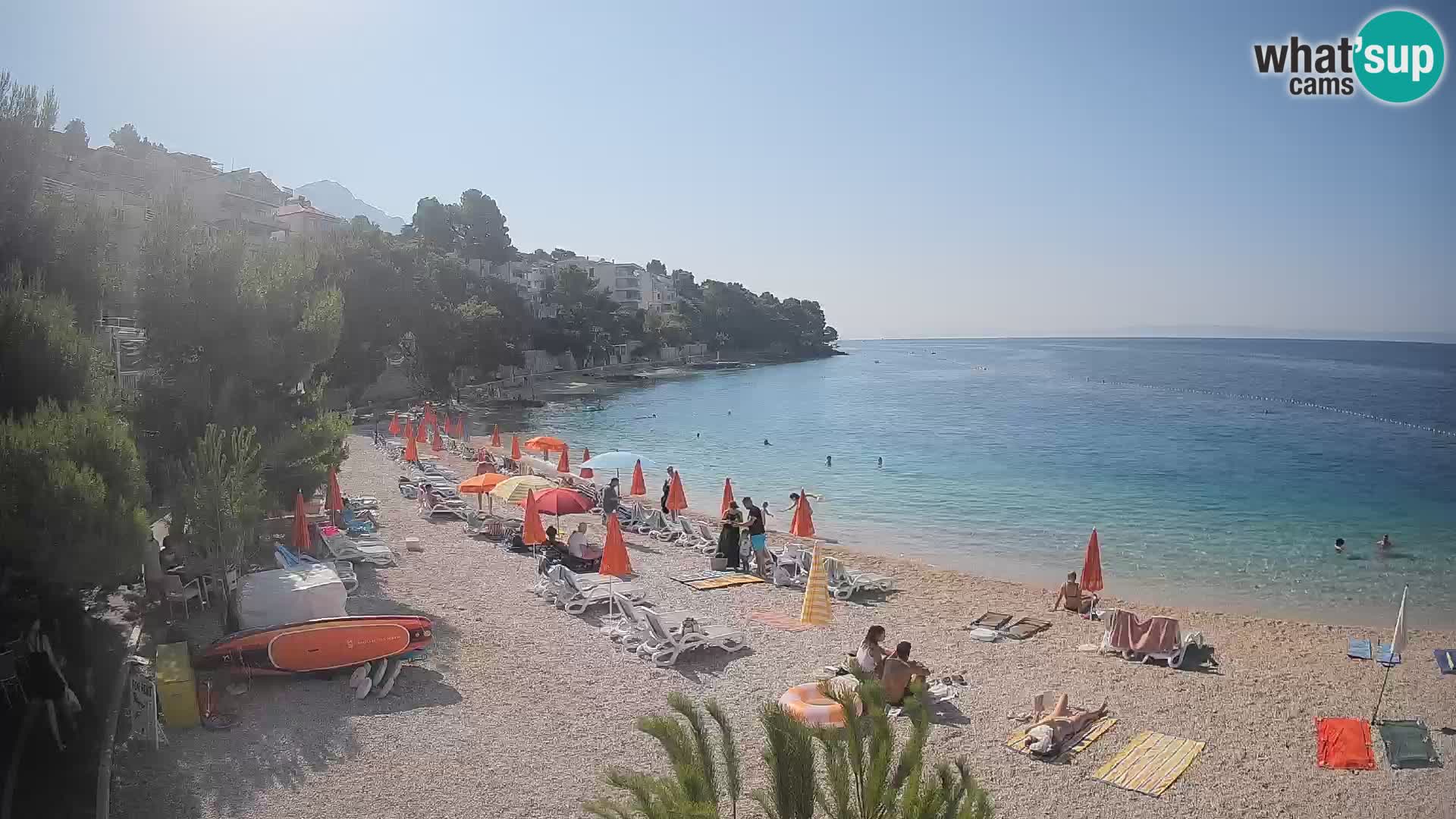 Spletna kamera Plaža Lučica Brela – Pogled v živo na Jadransko obalo
