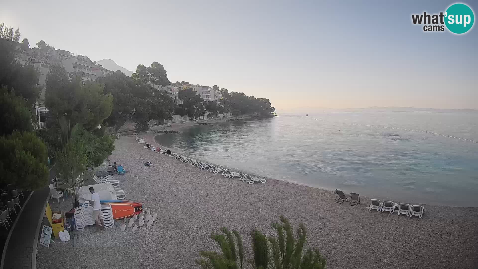 Web kamera Plaža Lučica Brela – Pogled uživo na jadransku obalu
