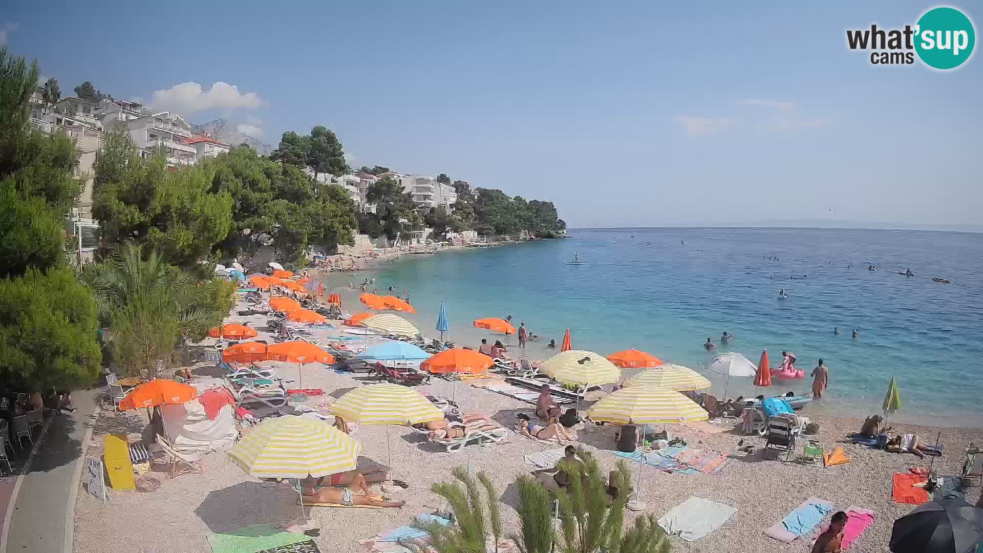 Webcam Lučica Strand Beach Brela – Liveblick von der Adriaküste