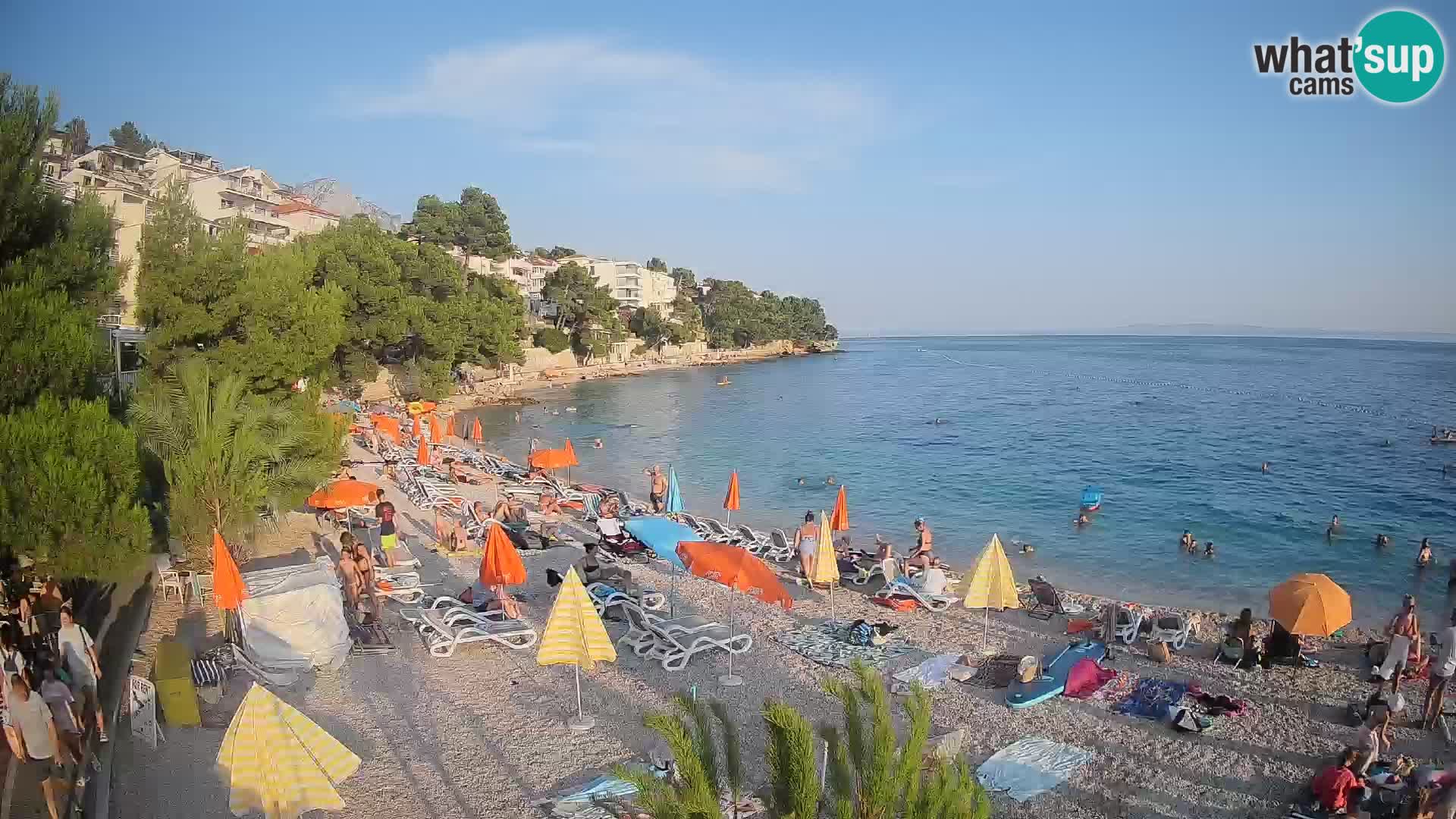 Spletna kamera Plaža Lučica Brela – Pogled v živo na Jadransko obalo
