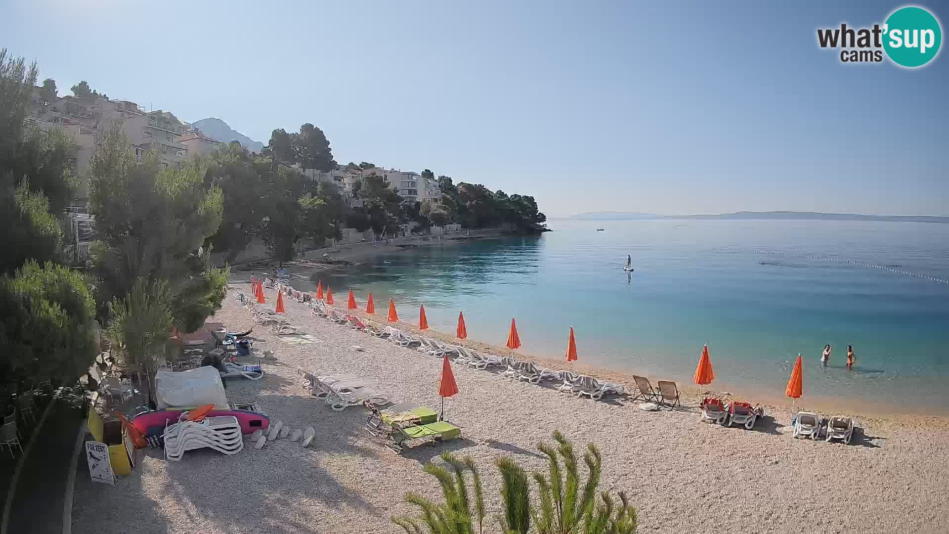 Webcam Spiaggia Lučica Brela – Vista live sulla costa adriatica