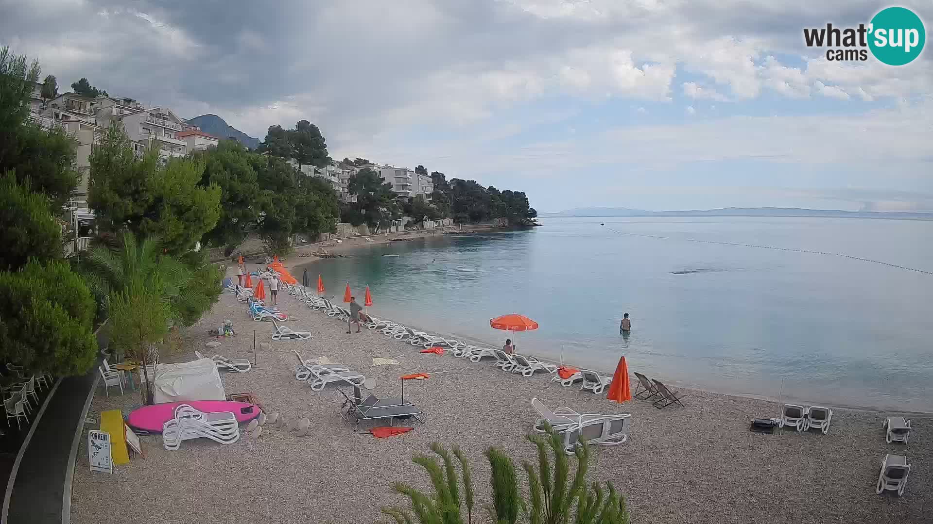 Webcam Lučica Strand Beach Brela – Liveblick von der Adriaküste