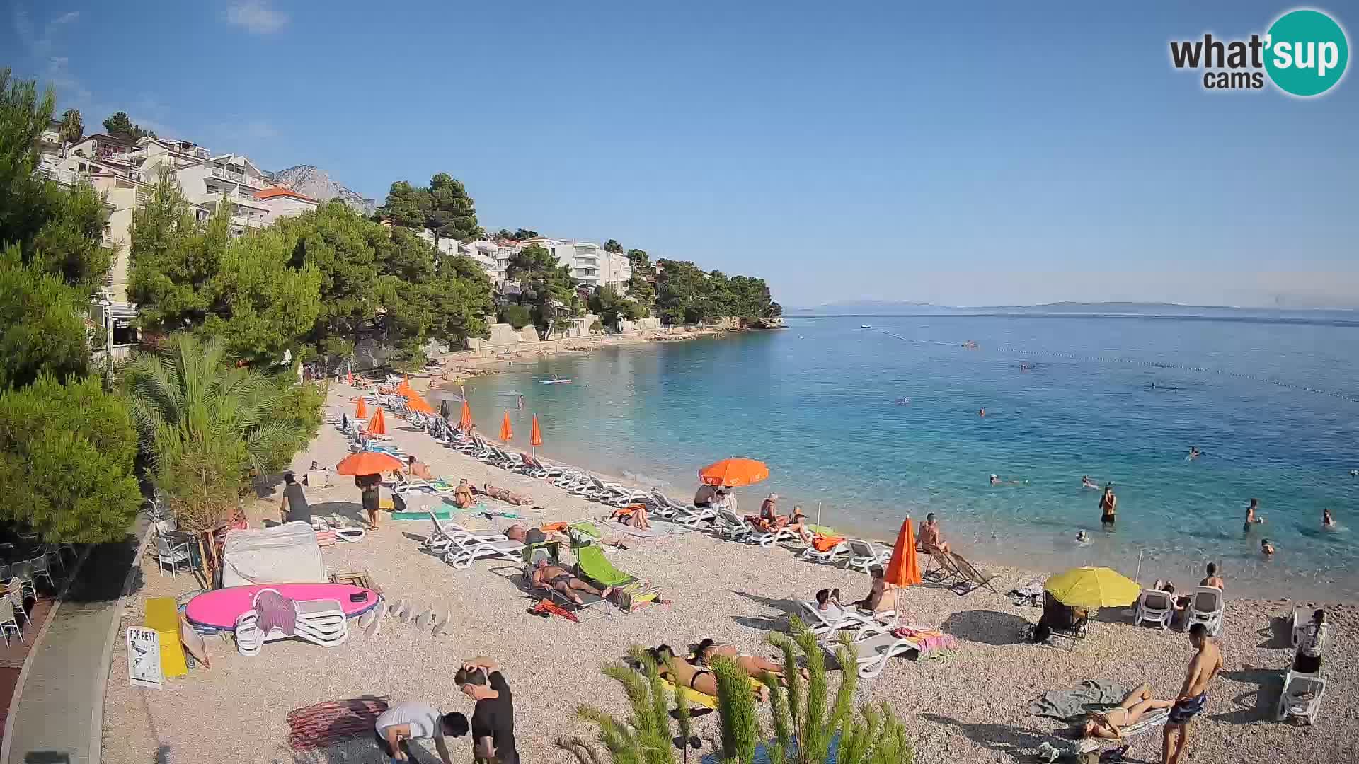 Webcam Lučica Strand Beach Brela – Liveblick von der Adriaküste
