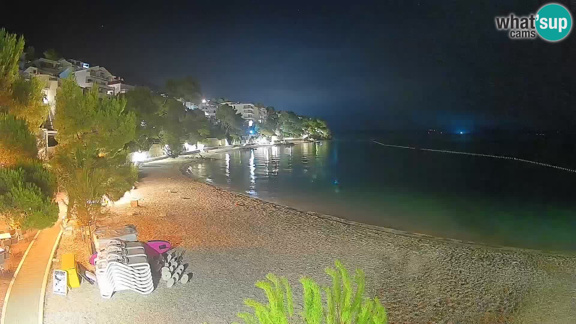 Web kamera Plaža Lučica Brela – Pogled uživo na jadransku obalu
