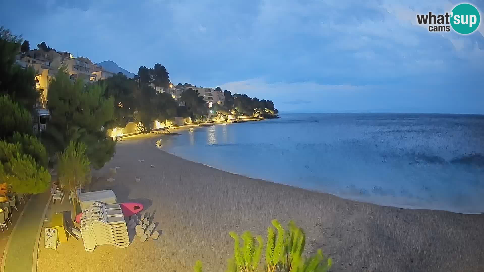Webcam Plage Lučica Brela – Vue en direct sur la côte adriatique