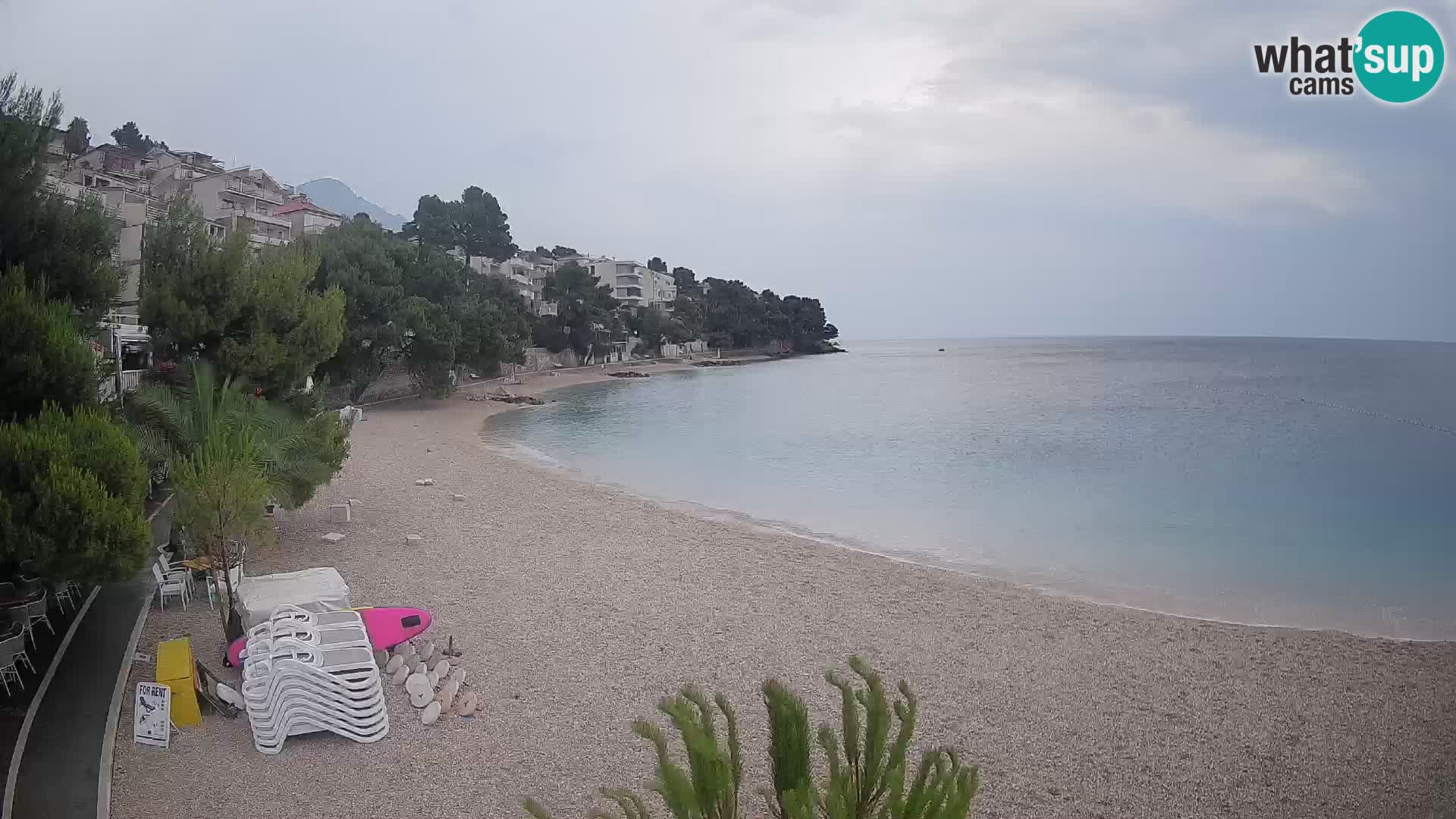 Webcam Plage Lučica Brela – Vue en direct sur la côte adriatique