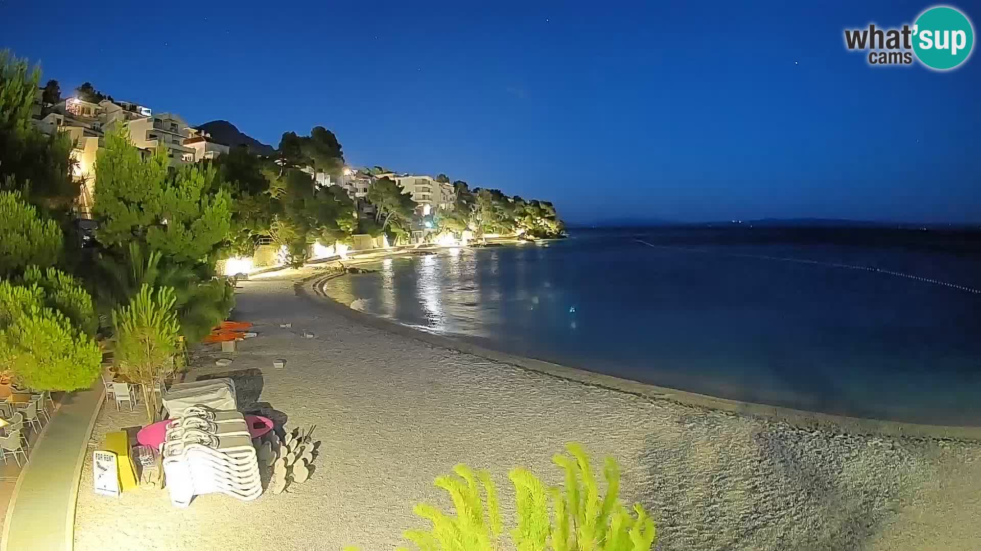Web kamera Plaža Lučica Brela – Pogled uživo na jadransku obalu