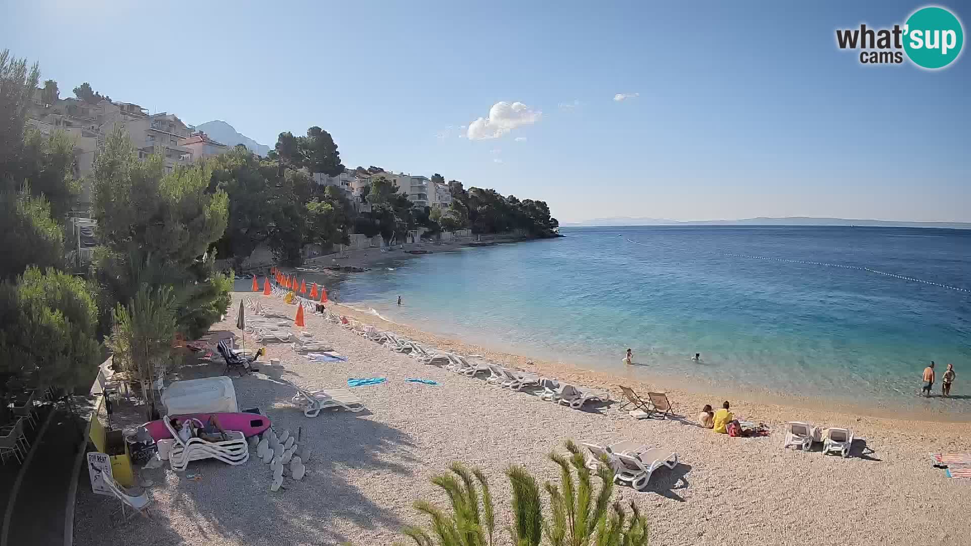 Webcam Spiaggia Lučica Brela – Vista live sulla costa adriatica