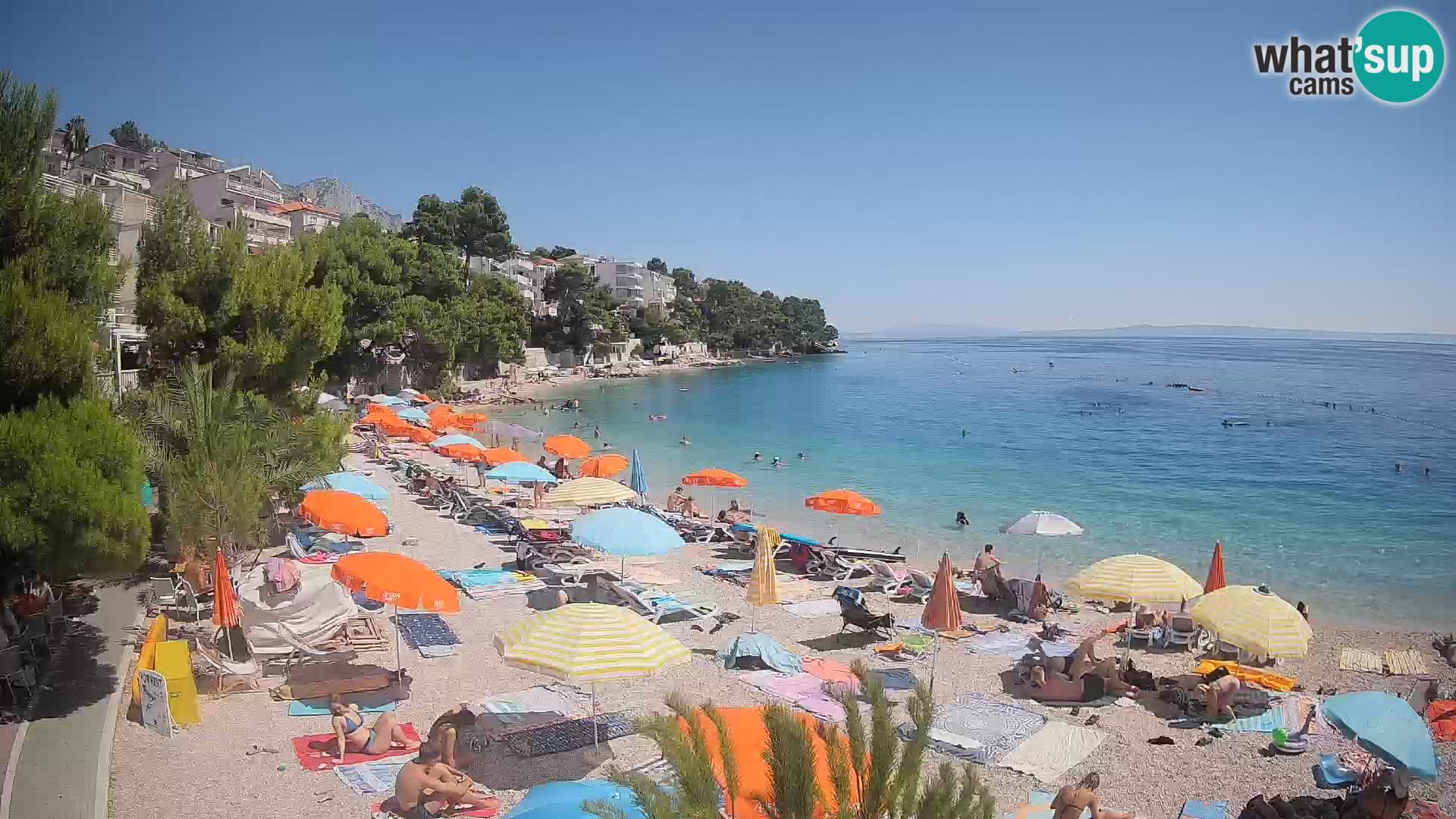 Spletna kamera Plaža Lučica Brela – Pogled v živo na Jadransko obalo